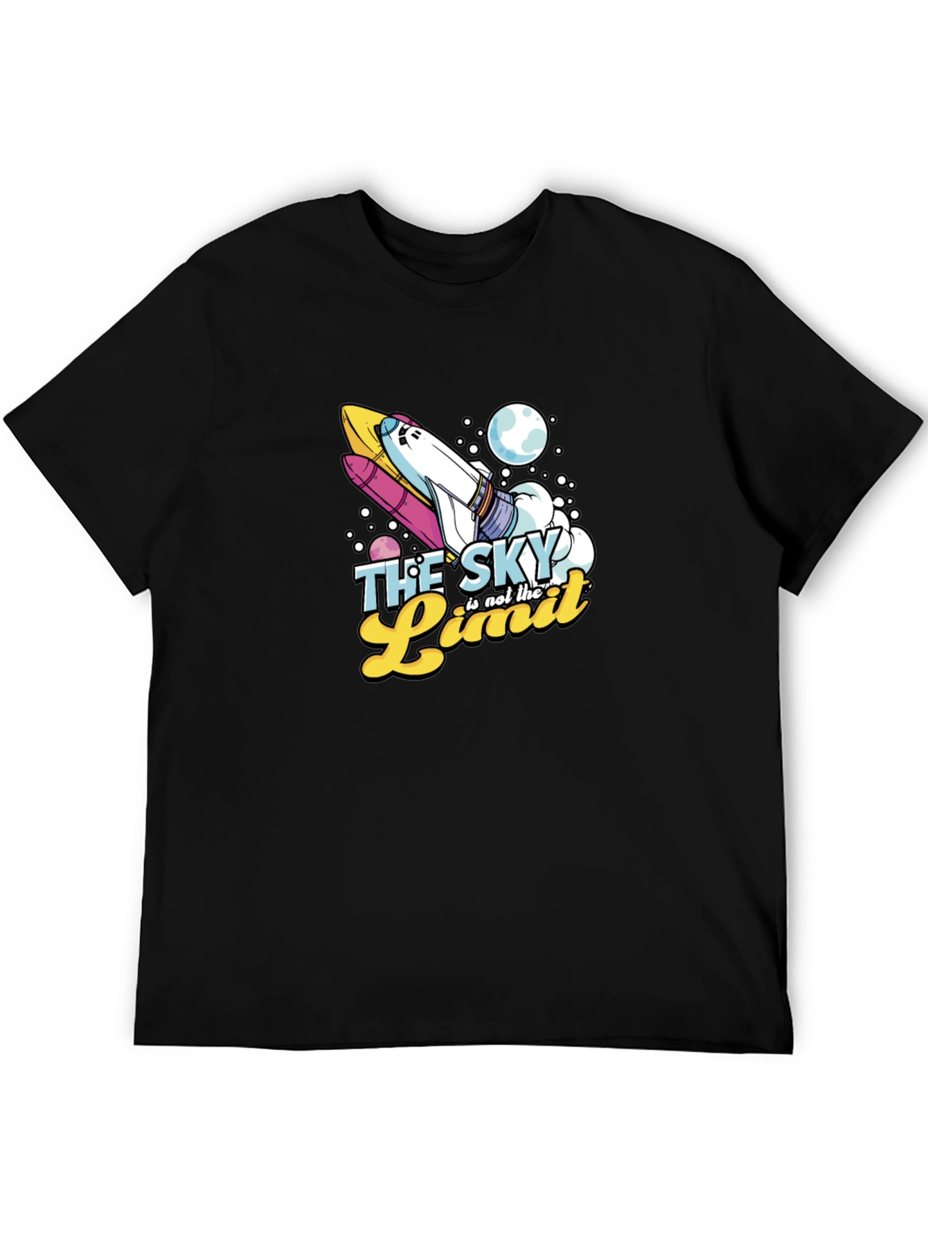 Skys the Limit Space Rocket Graphic T-Shirt