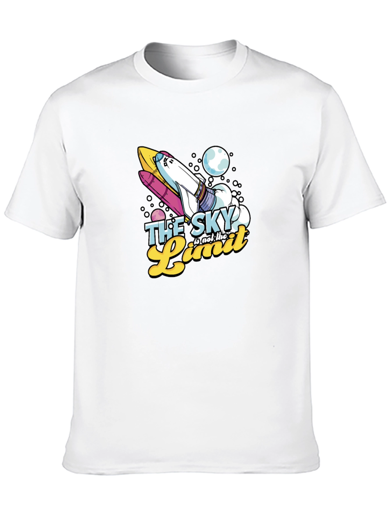 Skys the Limit Space Rocket Graphic T-Shirt