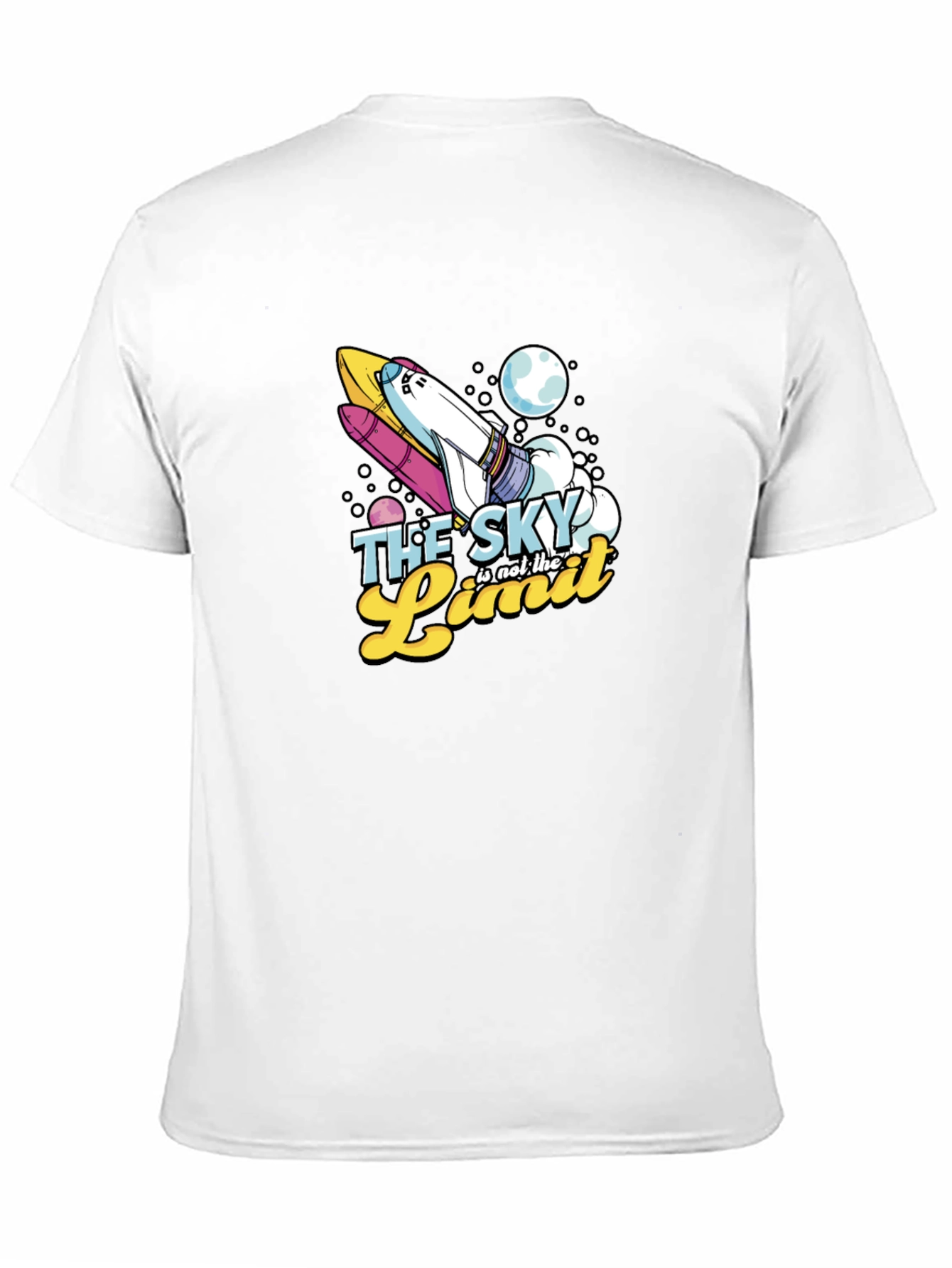 Skys the Limit Space Rocket Graphic T-Shirt