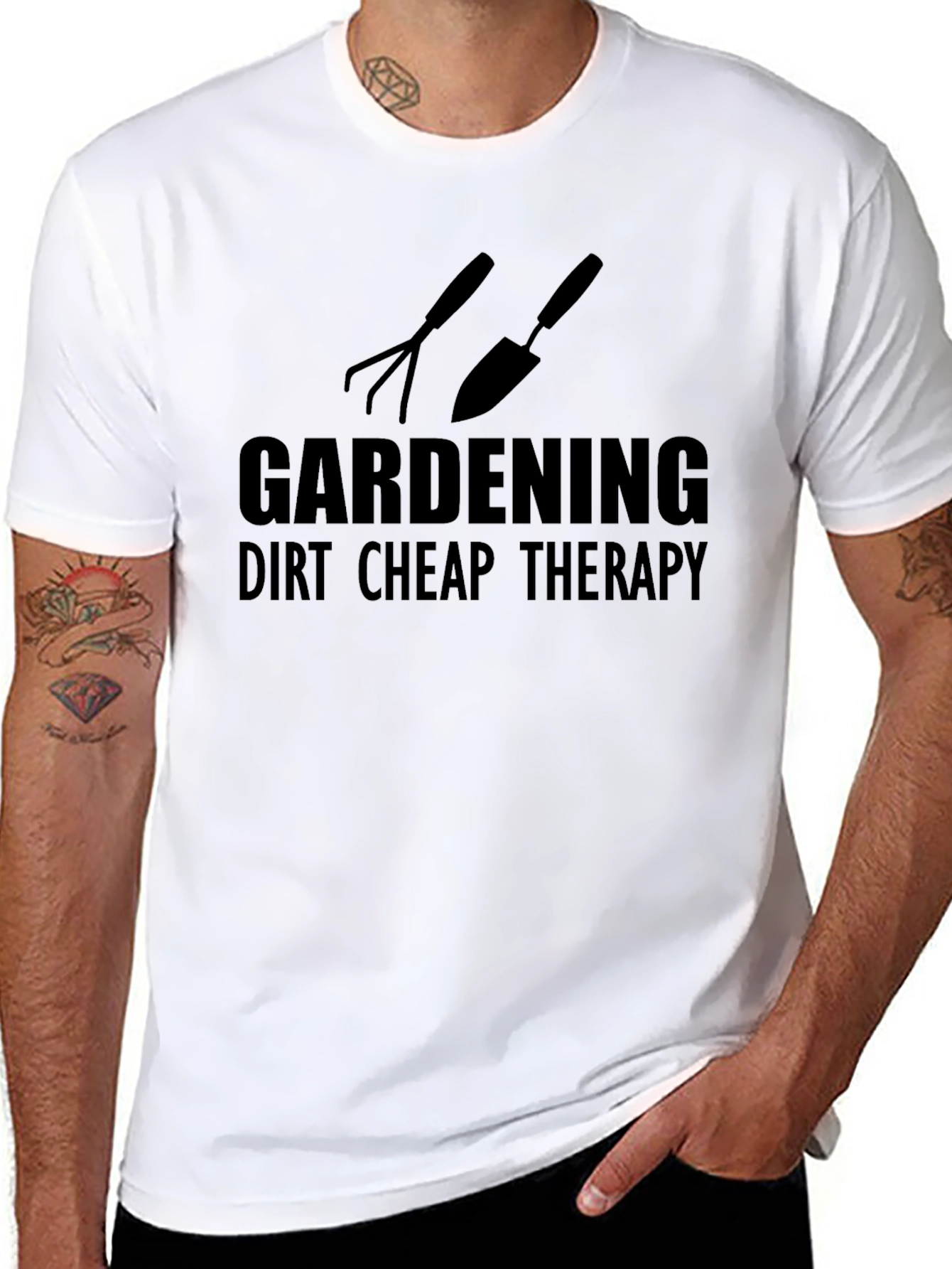 Gardening Therapy Graphic Tee - Relax and Dig In!