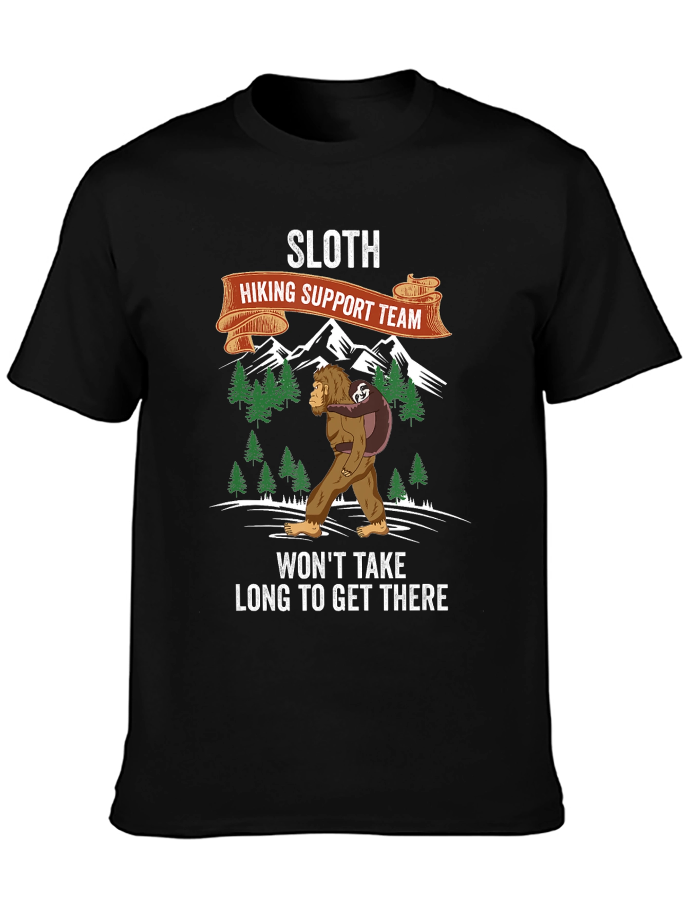 Sloth Hiking Support Team Graphic Tee