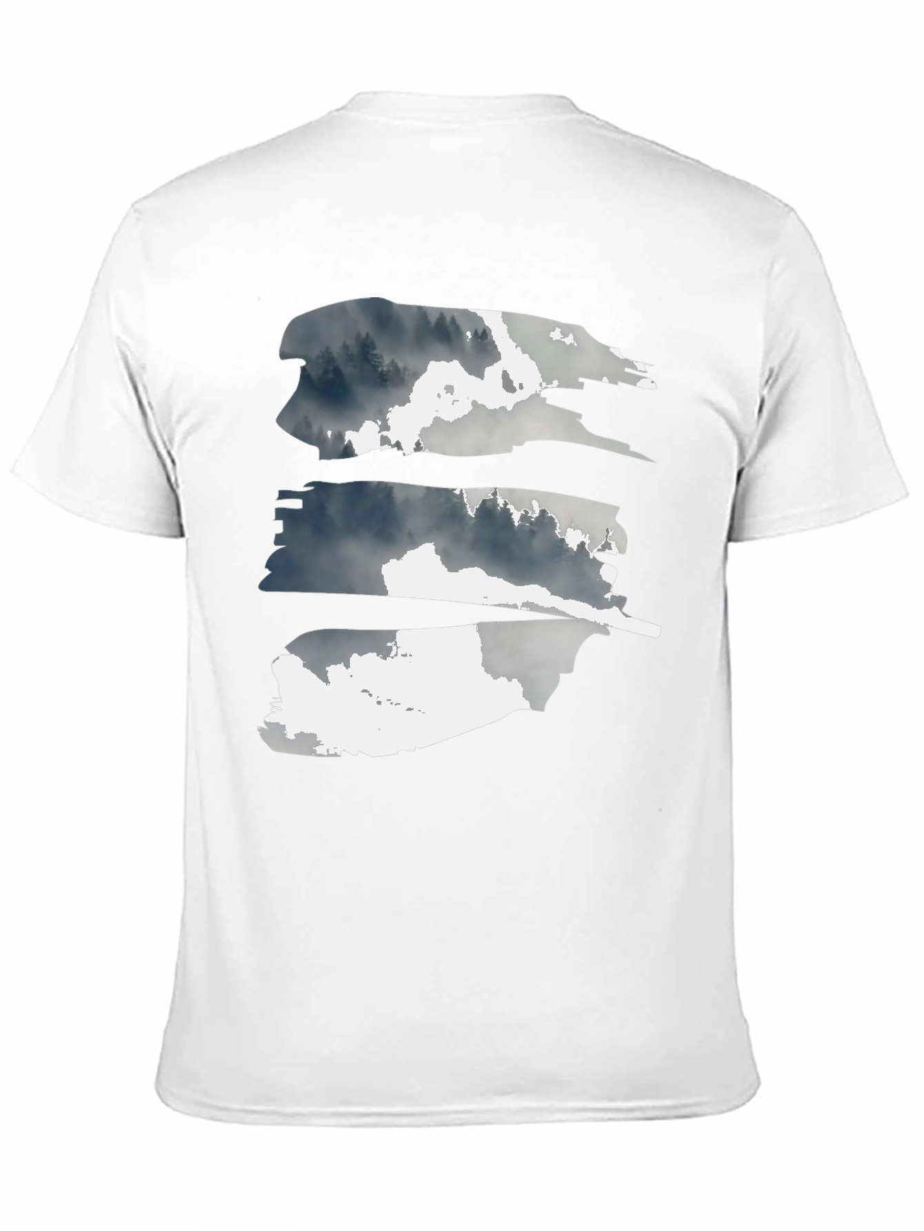 Abstract Forest Graphic Tee - Black Cotton T-Shirt