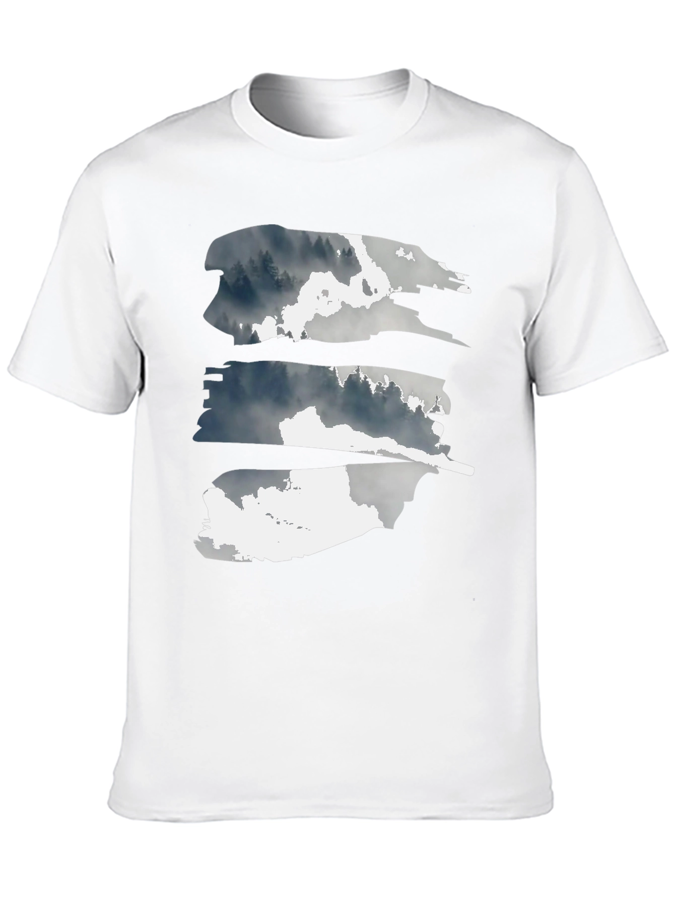 Abstract Forest Graphic Tee - Black Cotton T-Shirt