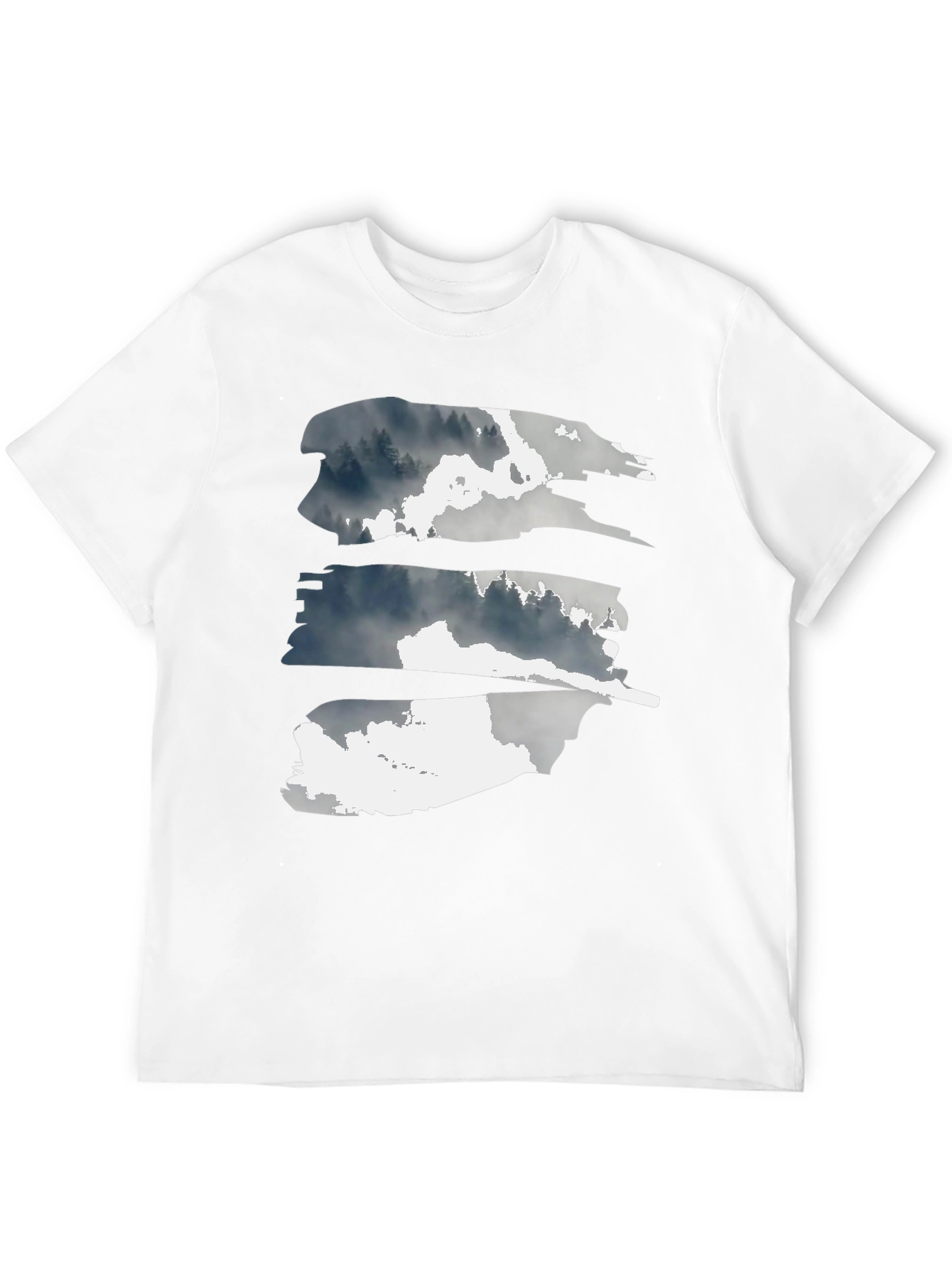 Abstract Forest Graphic Tee - Black Cotton T-Shirt