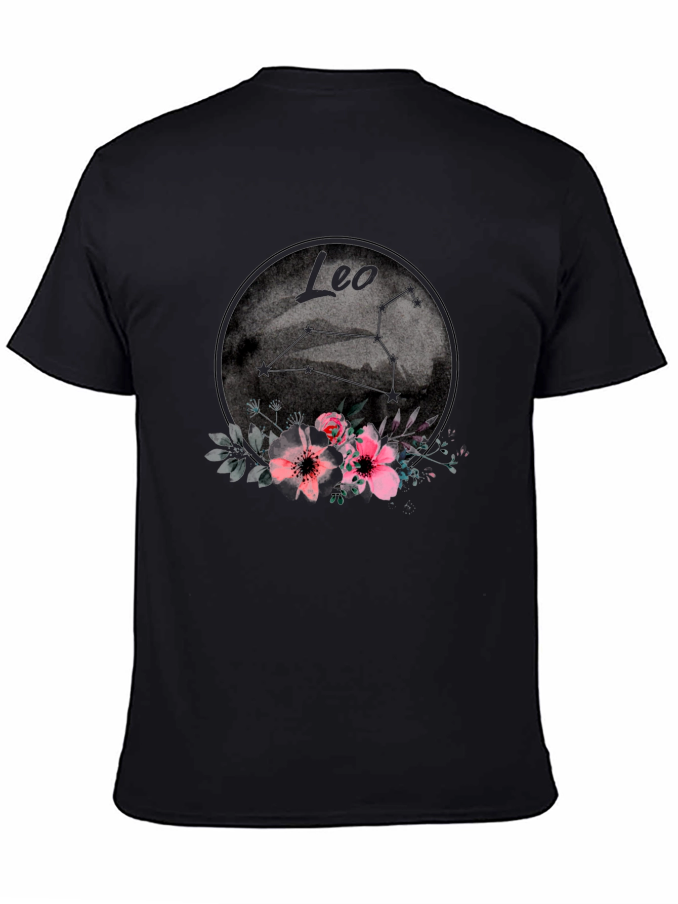 Leo Zodiac Sign Floral Graphic T-Shirt