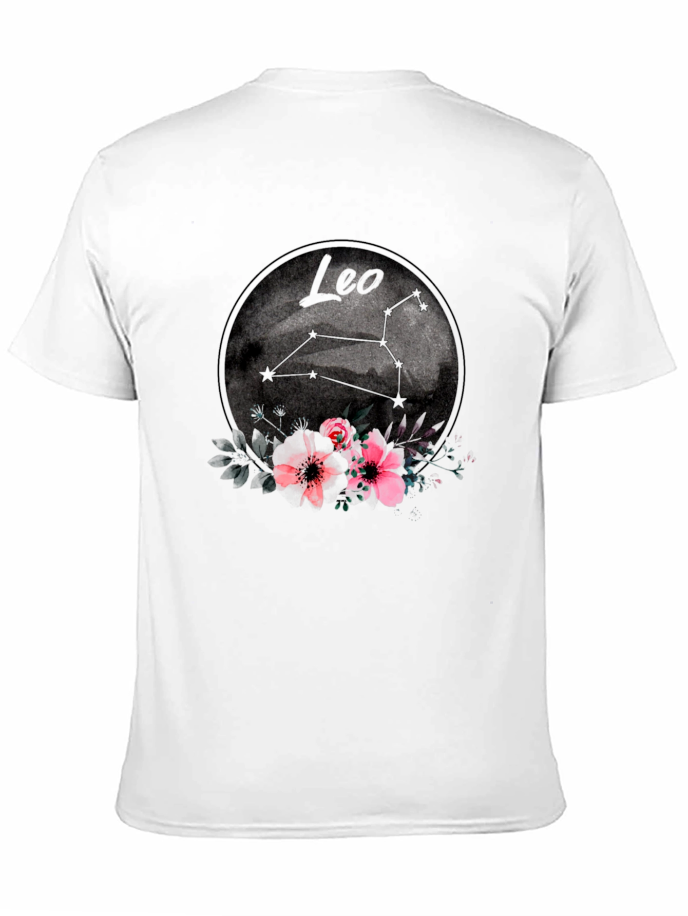 Leo Zodiac Sign Floral Graphic T-Shirt