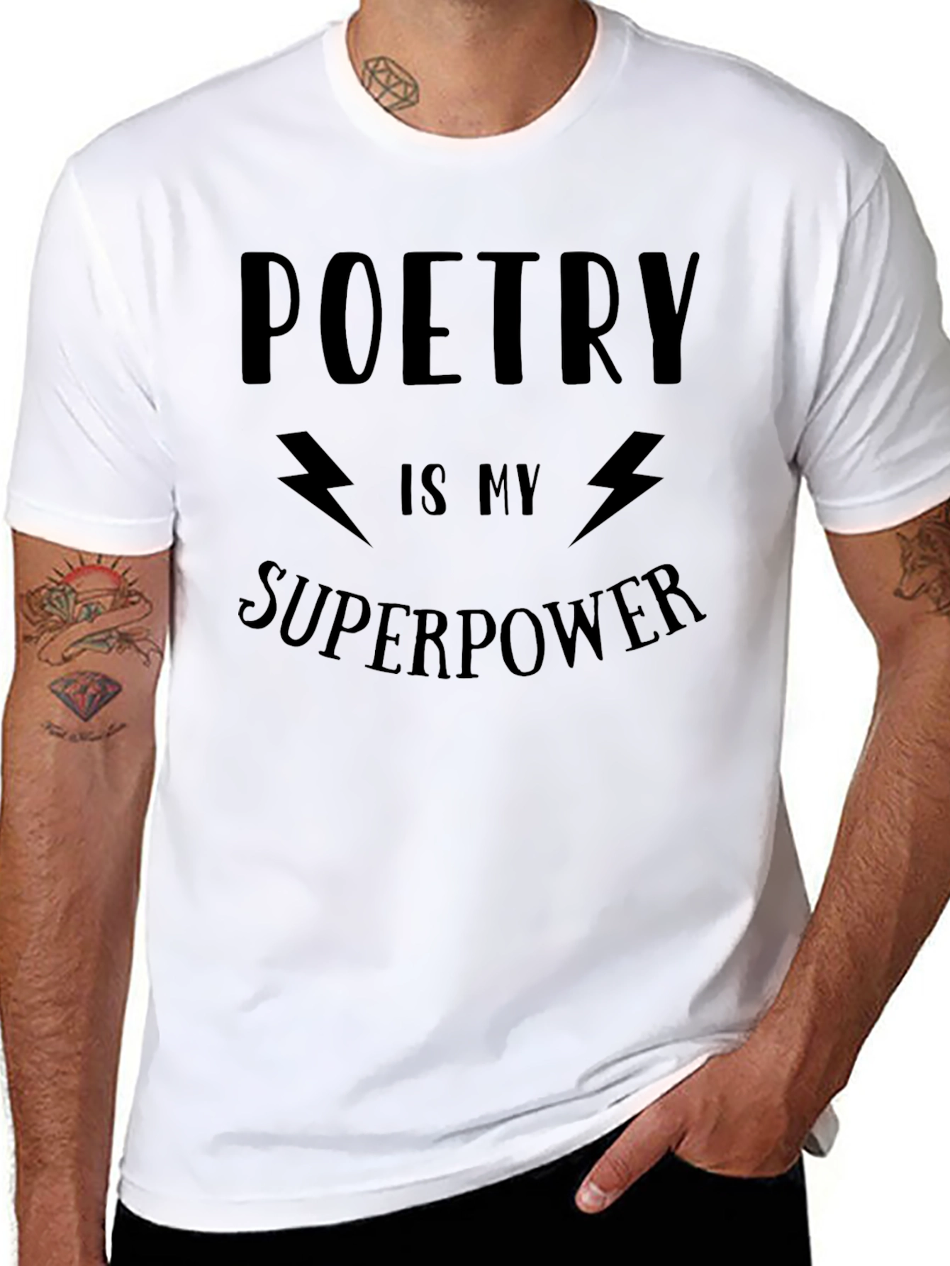 Poetry is My Superpower Black T-Shirt