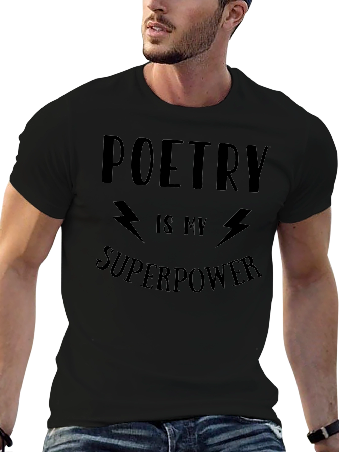 Poetry is My Superpower Black T-Shirt