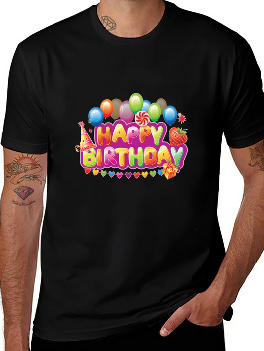Festive Happy Birthday Graphic Tee - Unisex