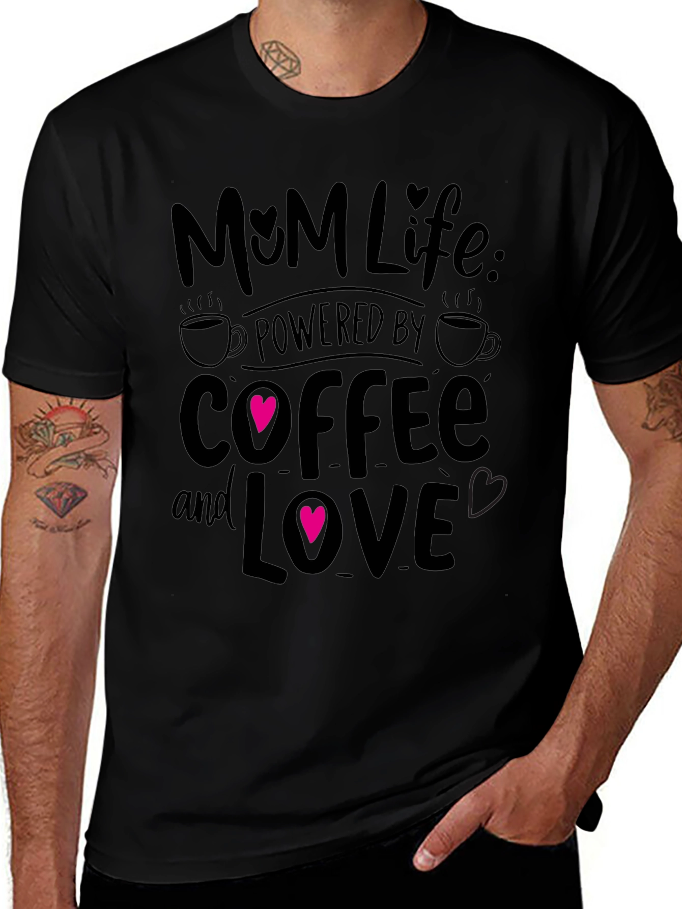Mom Life Powered By Coffee And Love T-Shirt
