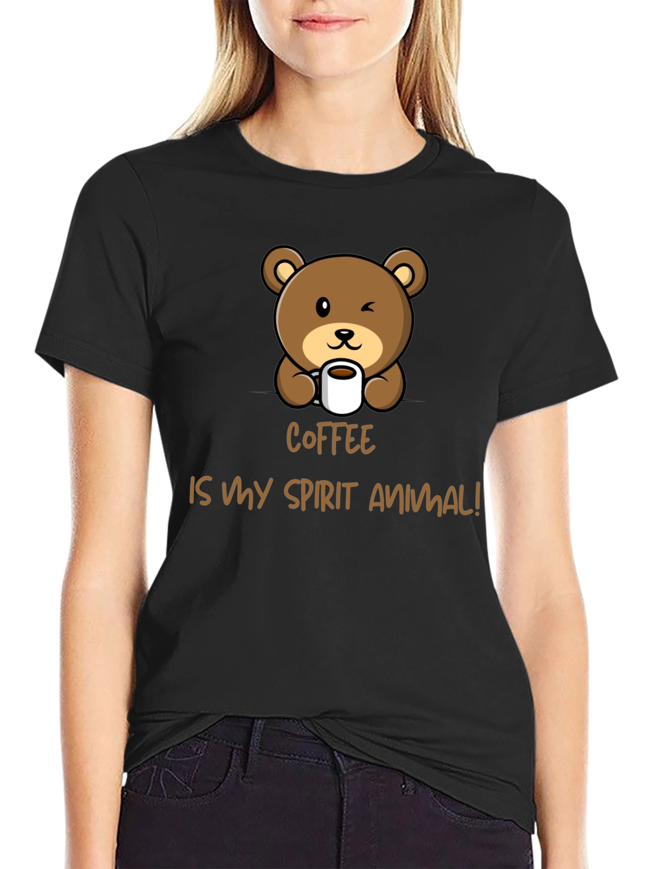 Coffee is My Spirit Animal Bear Graphic Tee