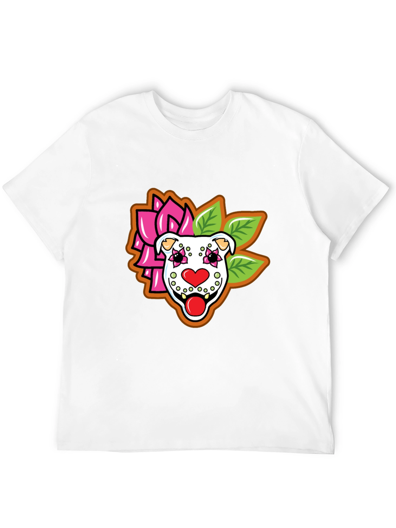 Sugar Skull Pitbull Graphic Tee - Black