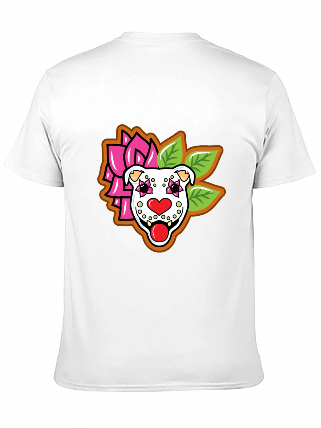 Sugar Skull Pitbull Graphic Tee - Black