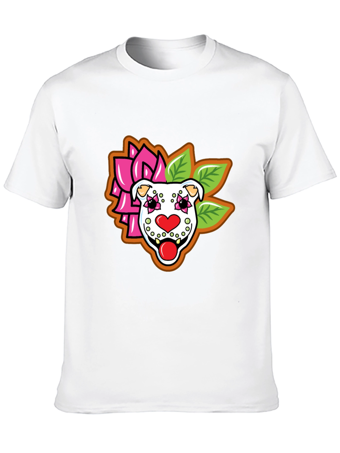 Sugar Skull Pitbull Graphic Tee - Black