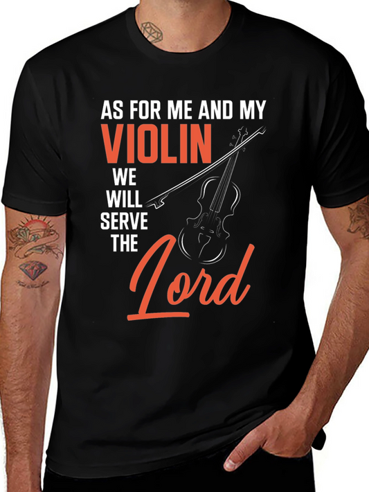 Violin Serve The Lord Graphic T-Shirt