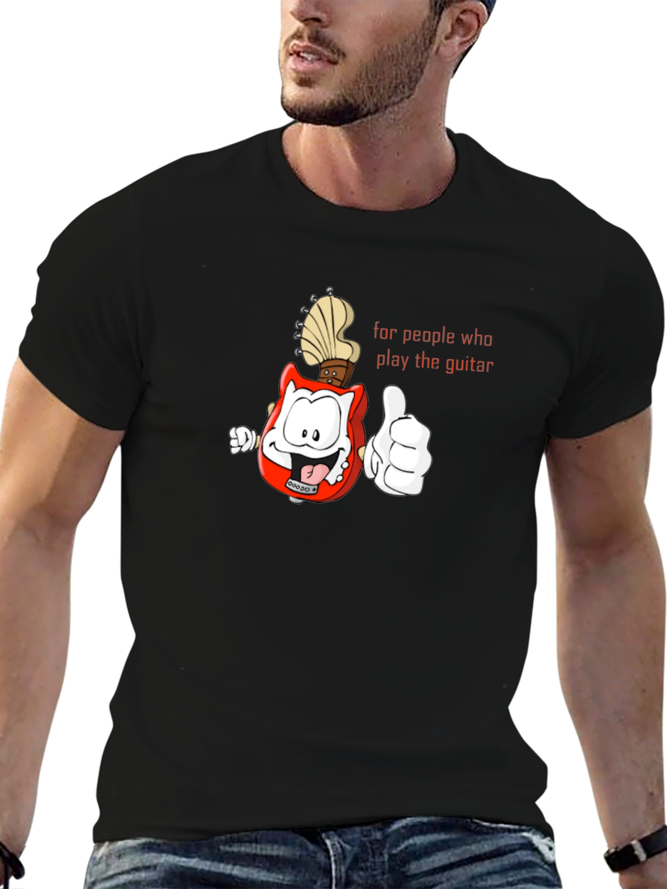 Guitar Player T-Shirt - Cartoon Guitar Character