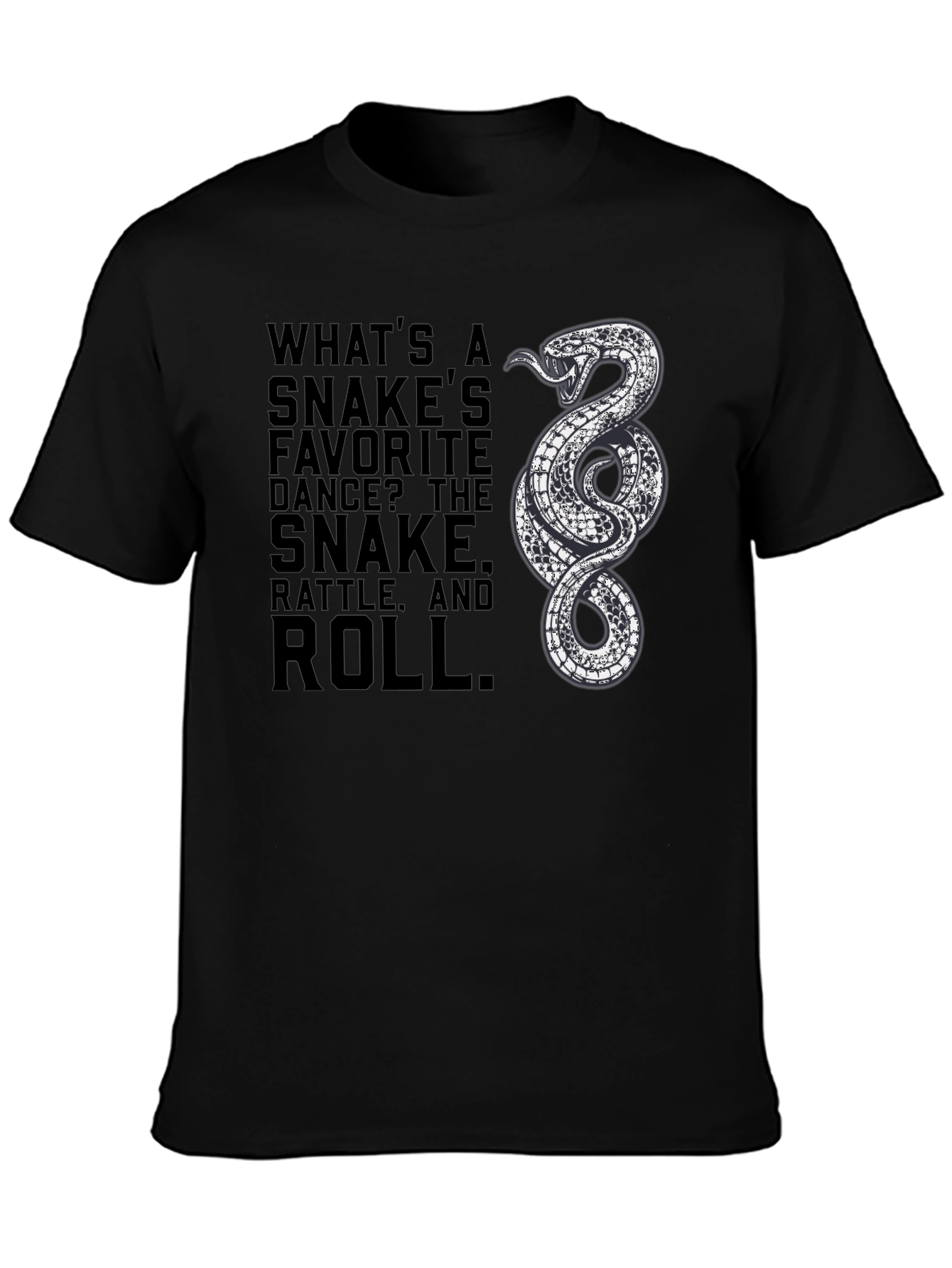 Snake Rattle and Roll Graphic Tee - Black