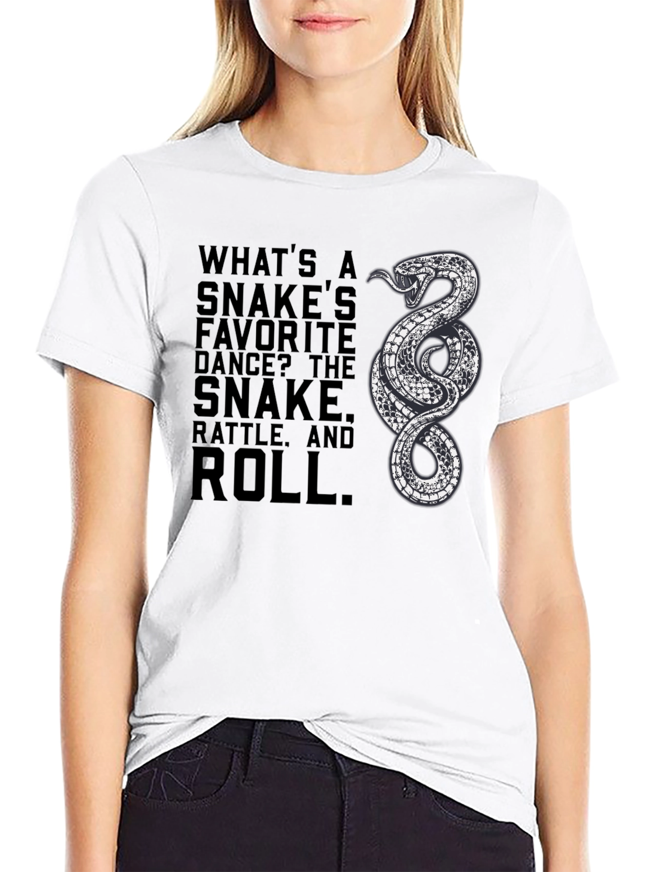 Snake Rattle and Roll Graphic Tee - Black