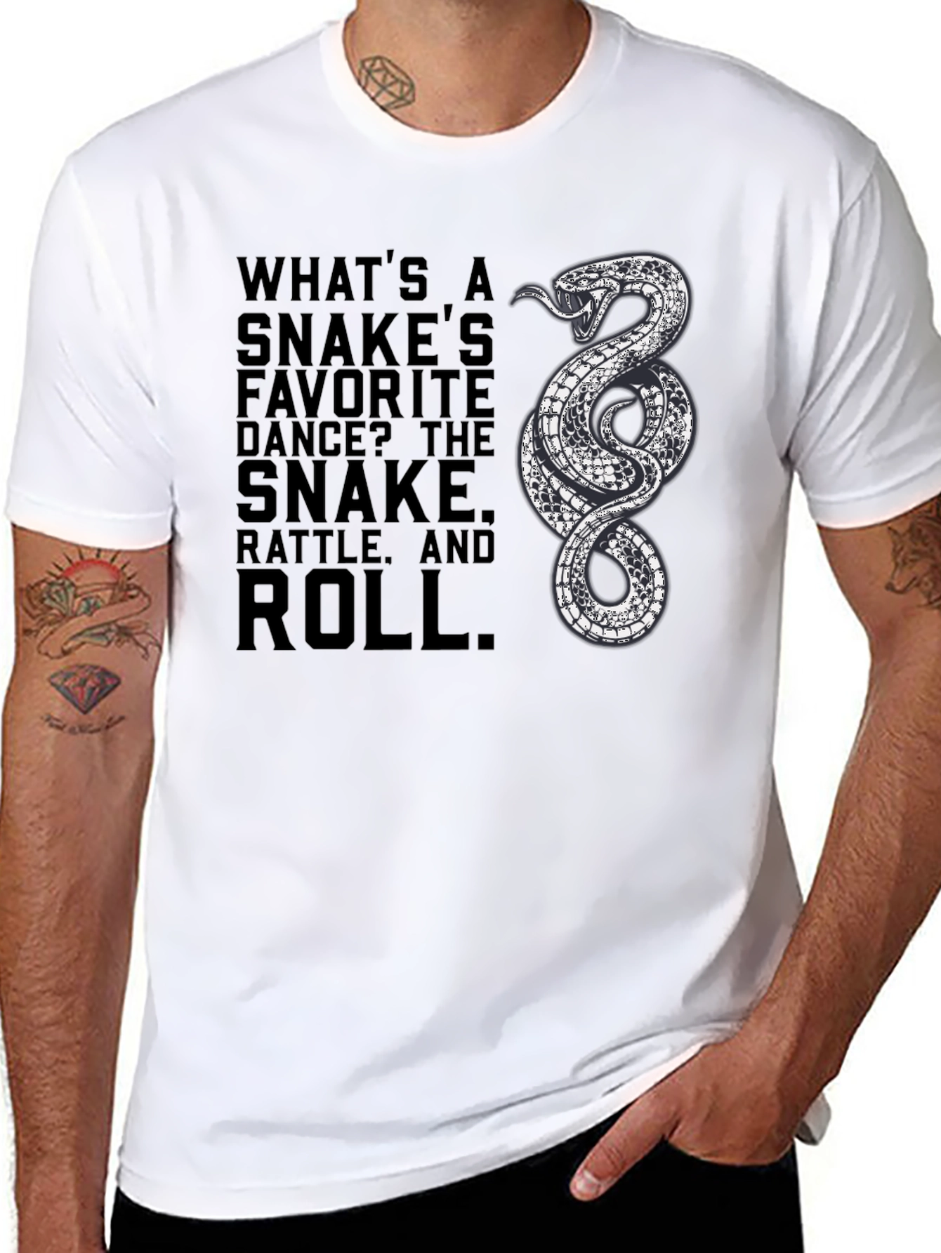 Snake Rattle and Roll Graphic Tee - Black