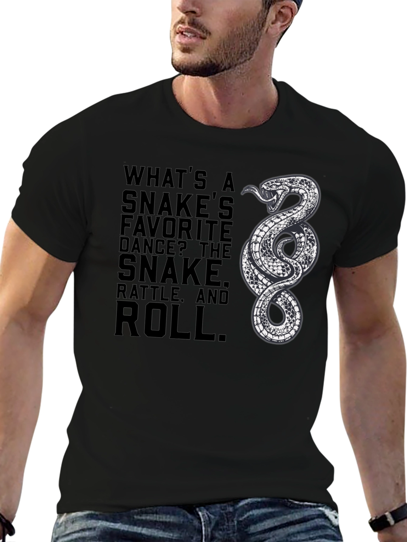 Snake Rattle and Roll Graphic Tee - Black