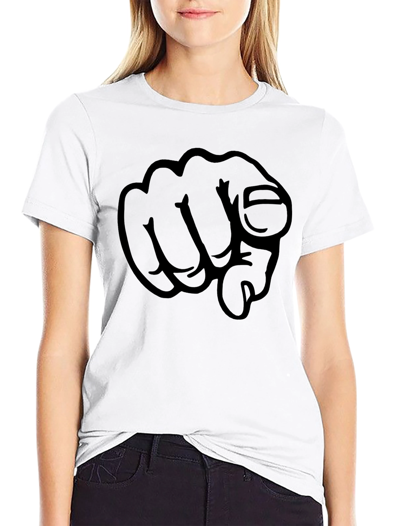 Pointing Finger Graphic Tee - Bold Design