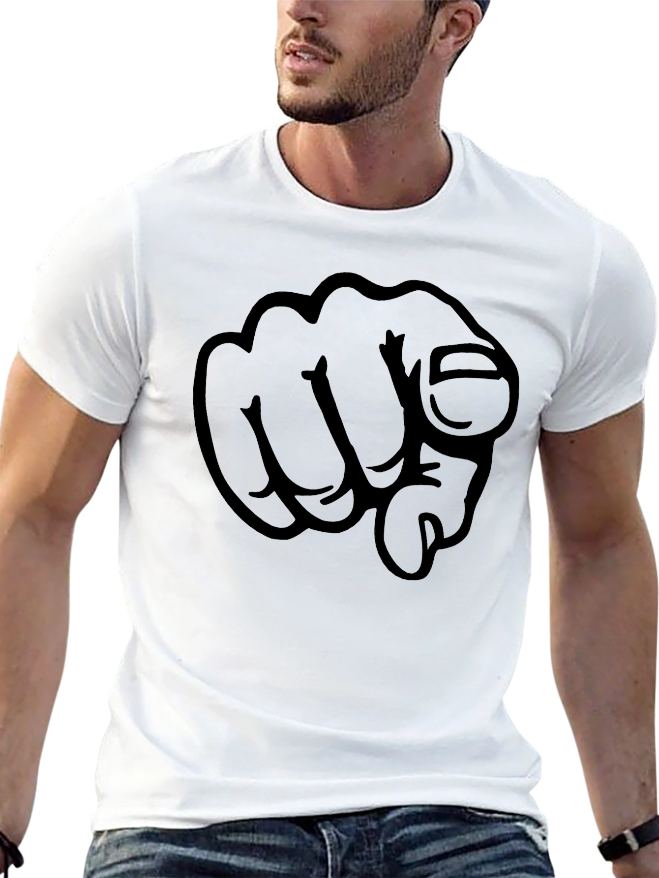 Pointing Finger Graphic Tee - Bold Design