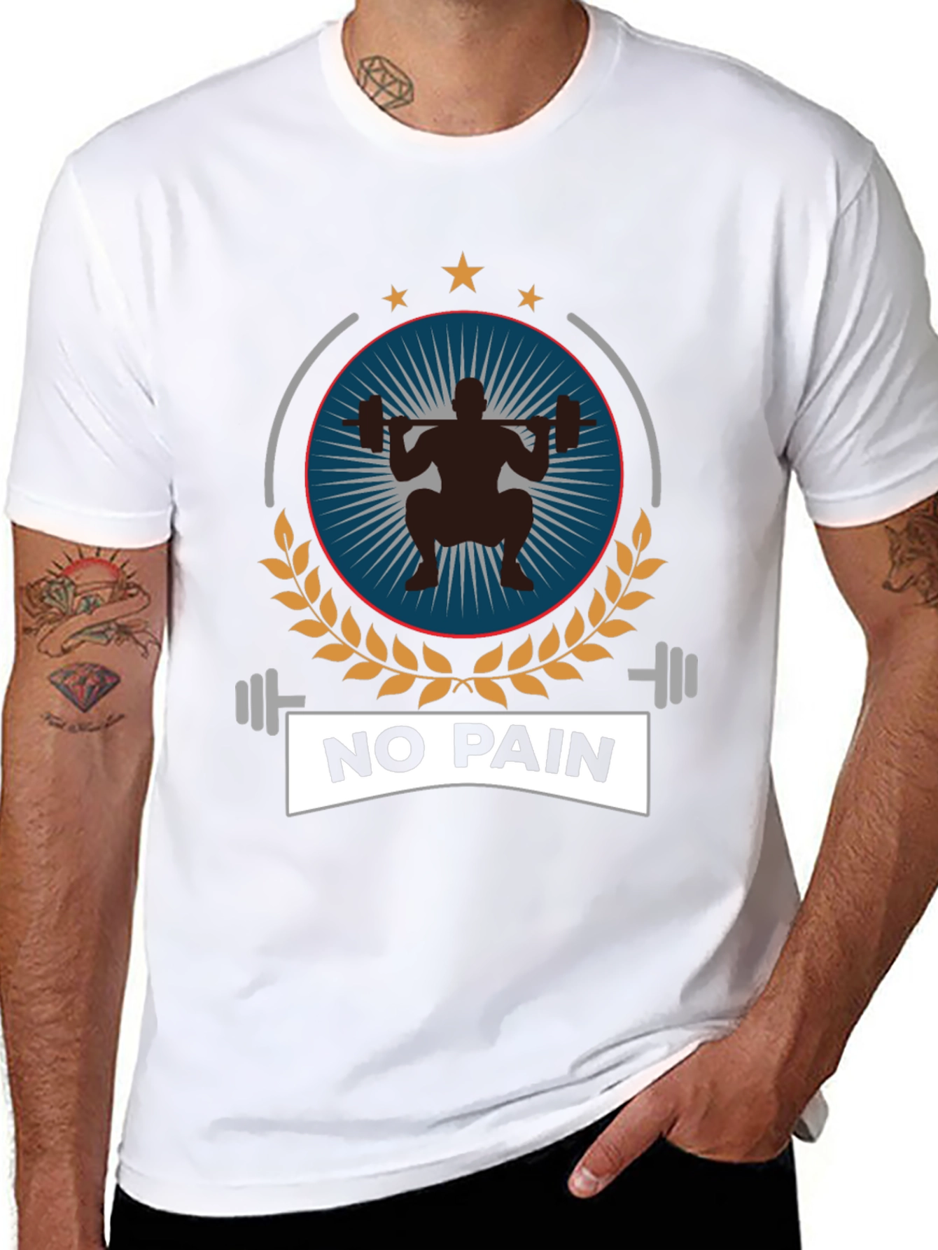 No Pain Gym T-Shirt Black Workout Fitness