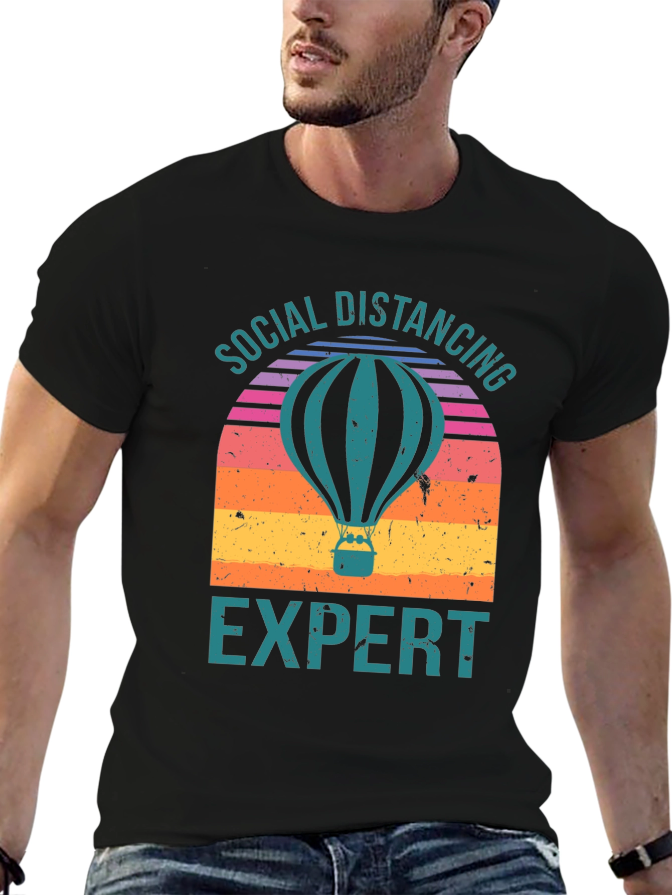 Social Distancing Expert Hot Air Balloon T-Shirt