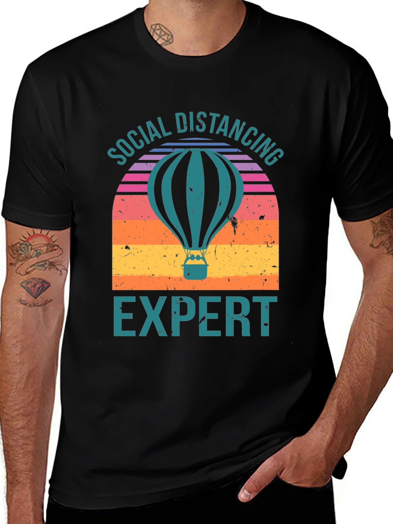 Social Distancing Expert Hot Air Balloon T-Shirt