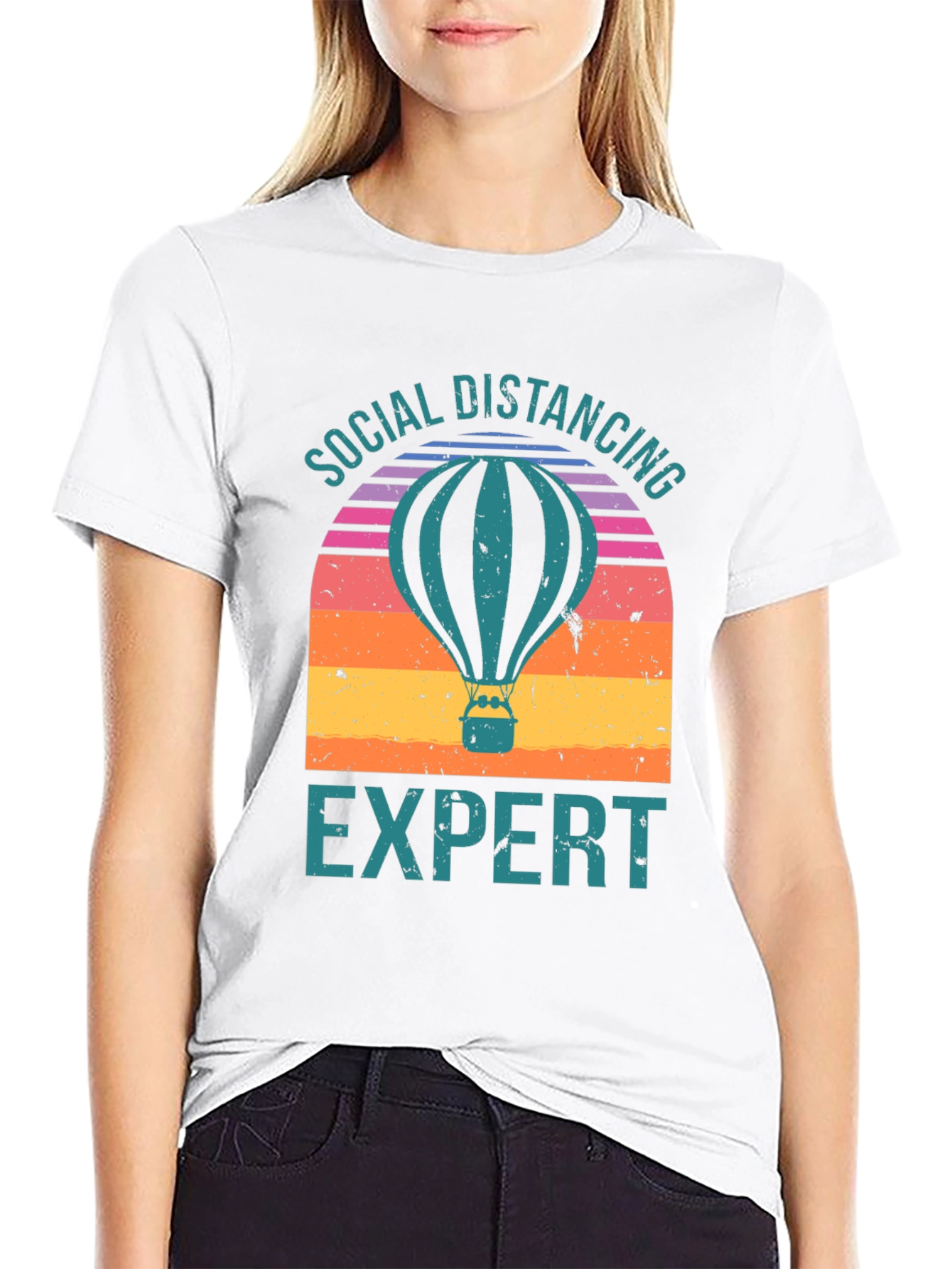 Social Distancing Expert Hot Air Balloon T-Shirt