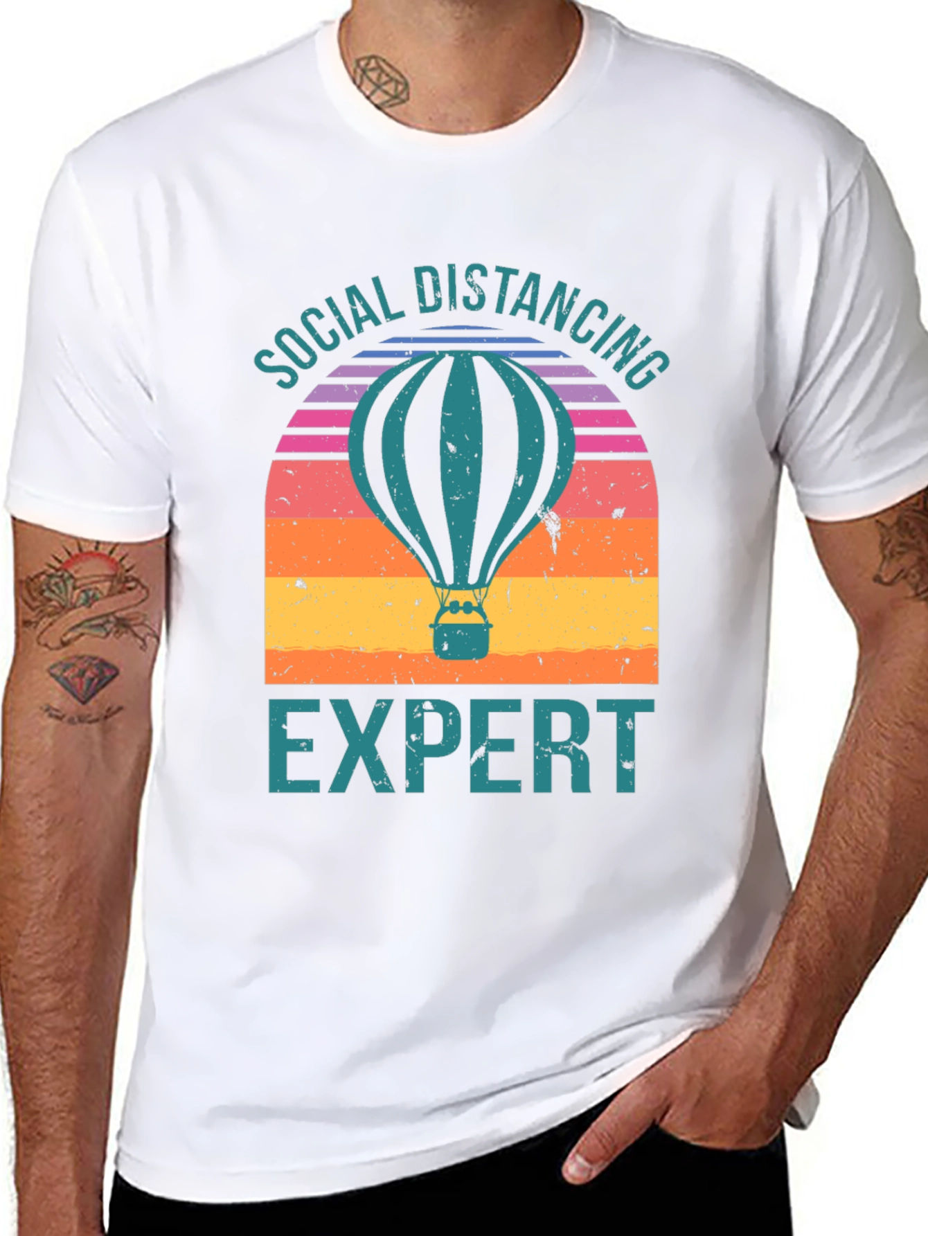 Social Distancing Expert Hot Air Balloon T-Shirt