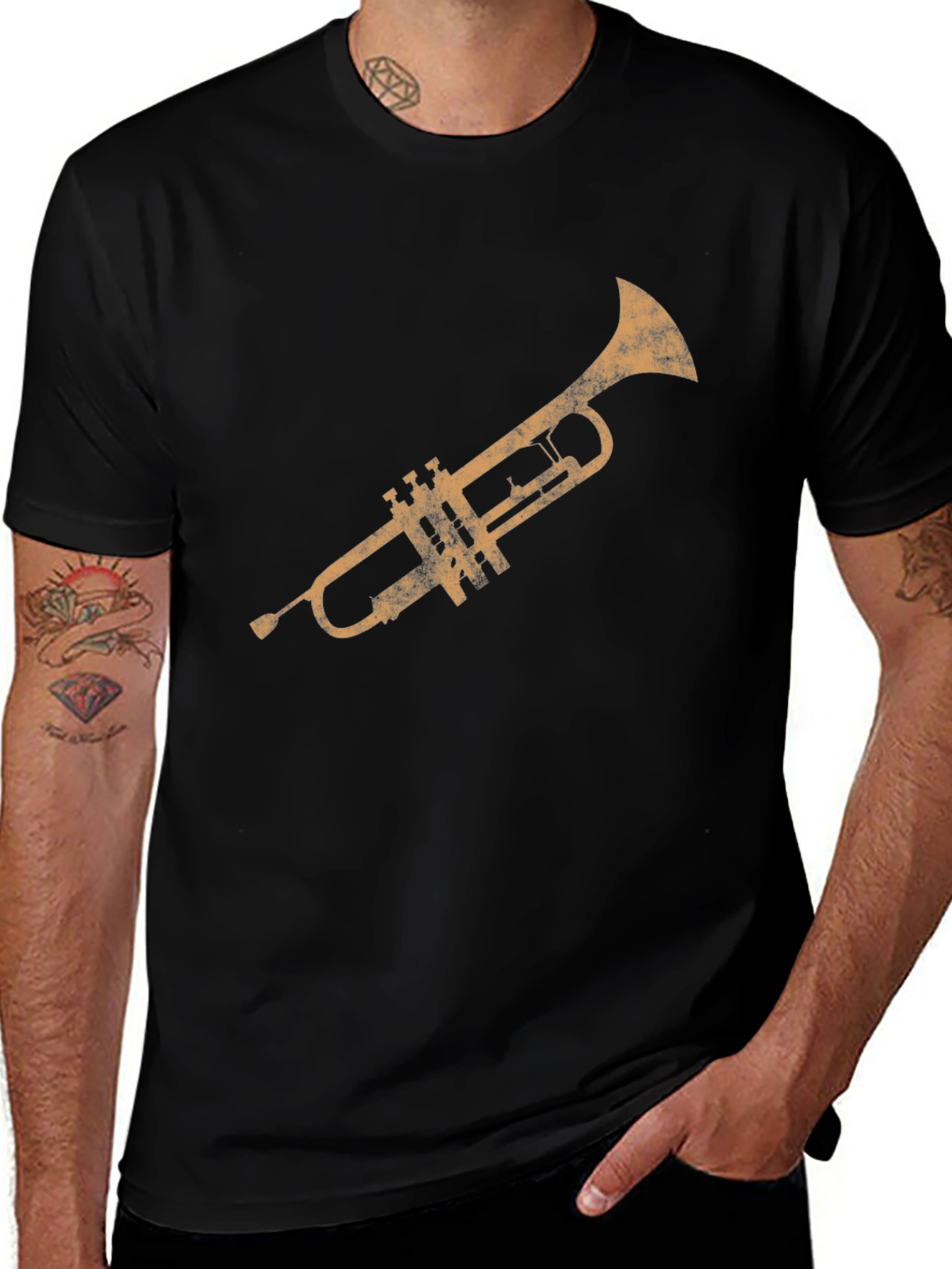 Trumpet Graphic Tee - Musicians Classic Black T-Shirt