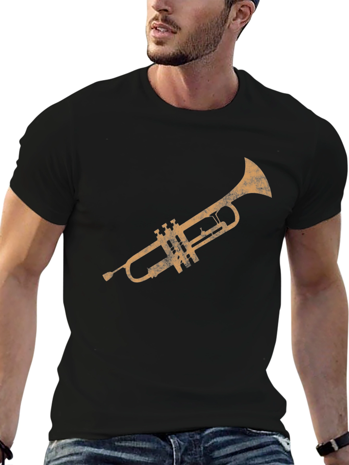 Trumpet Graphic Tee - Musicians Classic Black T-Shirt