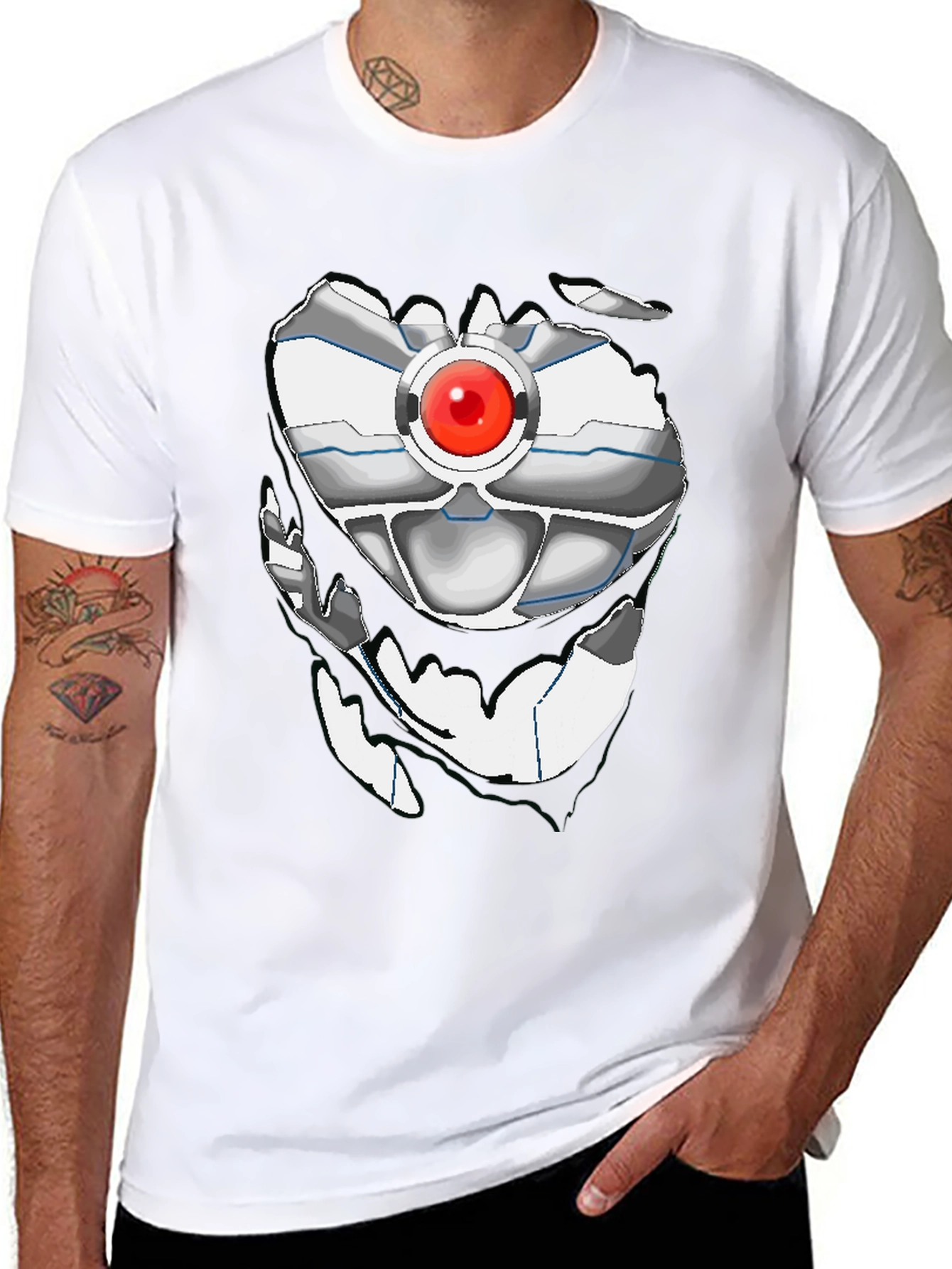 Robot Torso Graphic Black T-Shirt