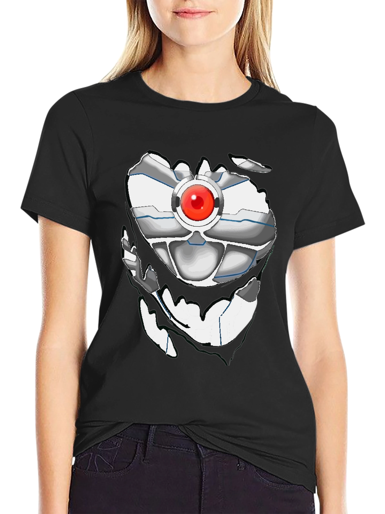 Robot Torso Graphic Black T-Shirt