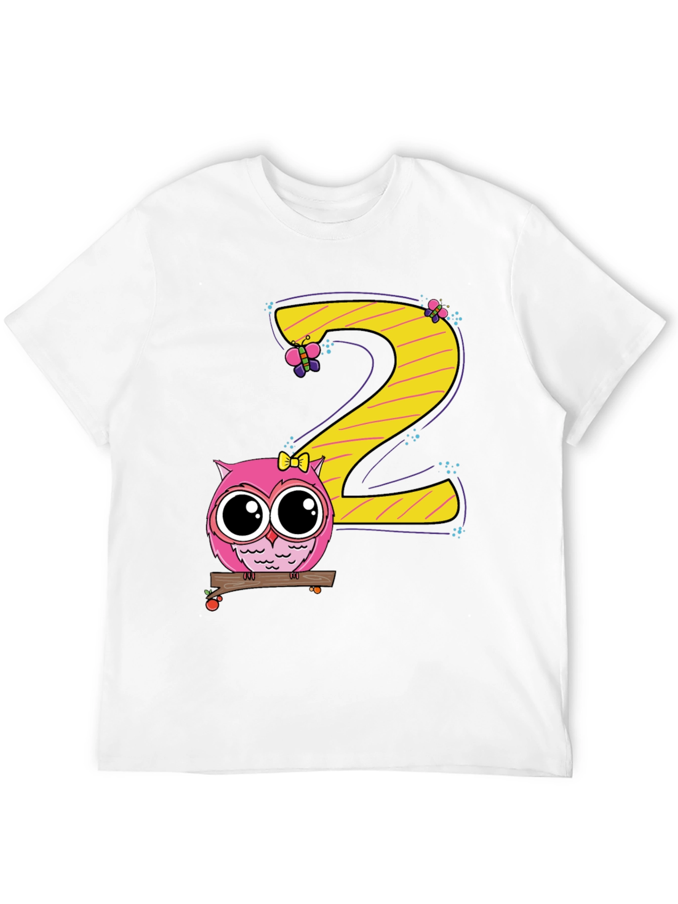 Cute Owl 2nd Birthday Black T-Shirt