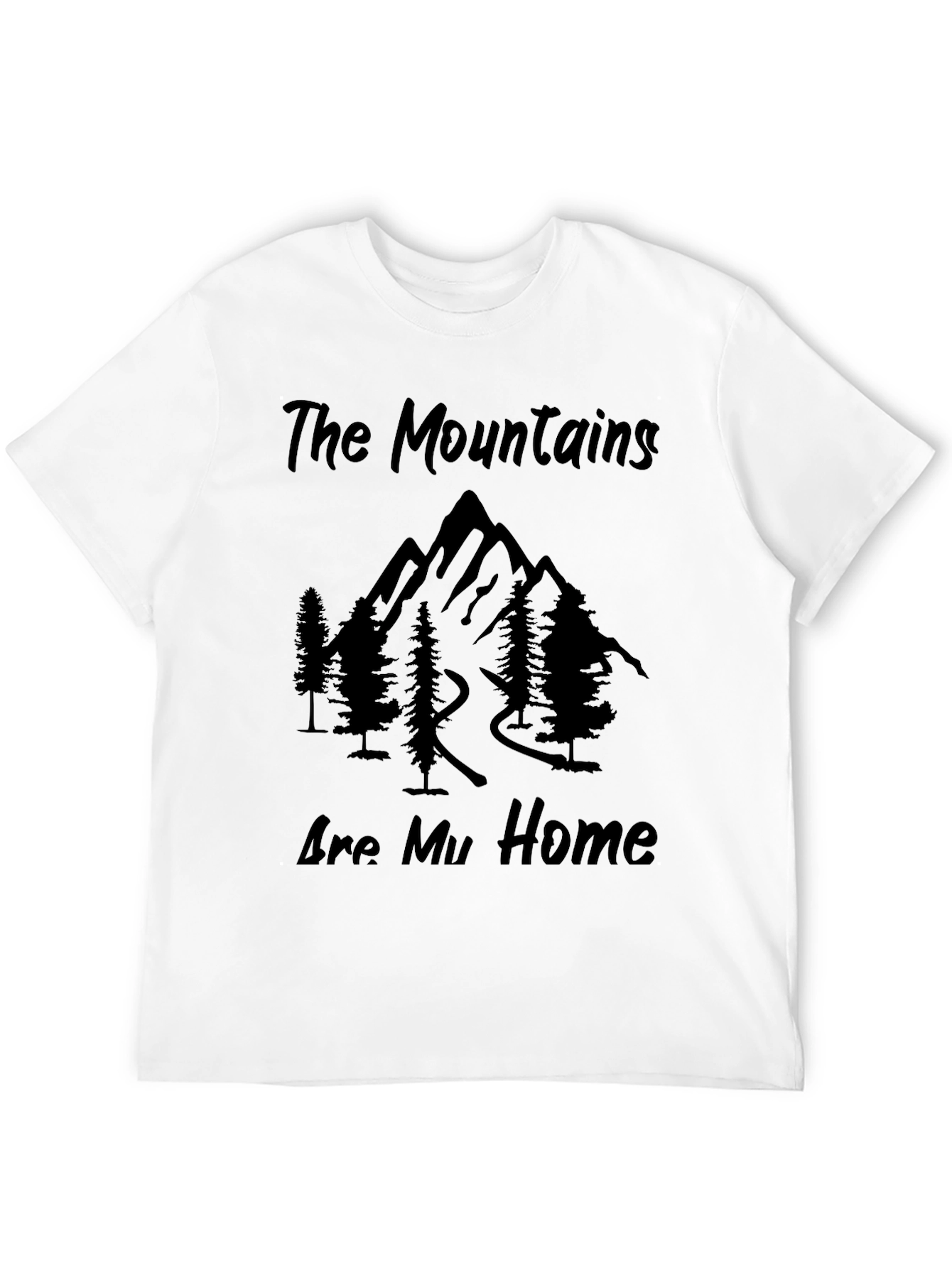 Mountains Are My Home Graphic Tee - Black