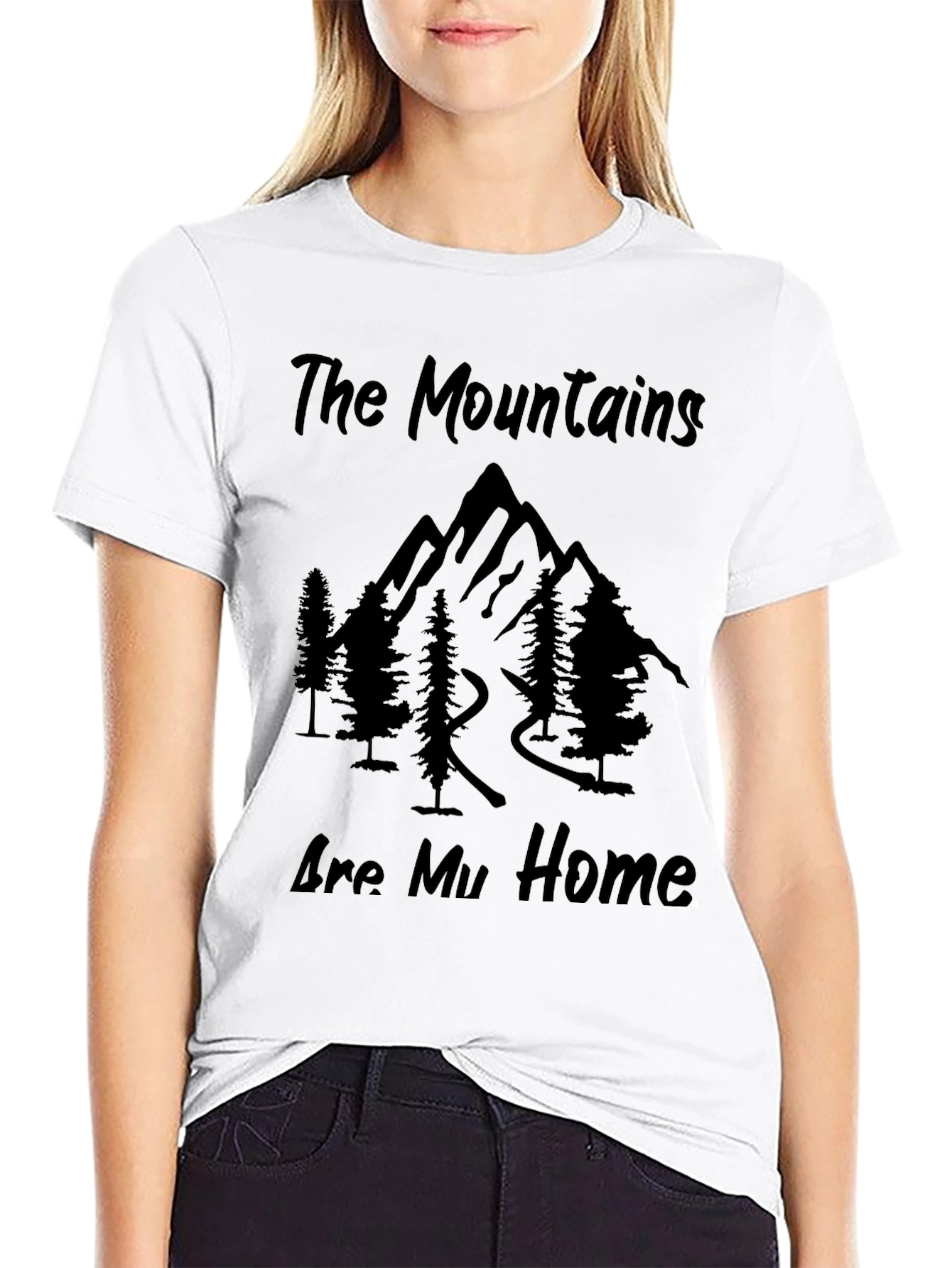 Mountains Are My Home Graphic Tee - Black