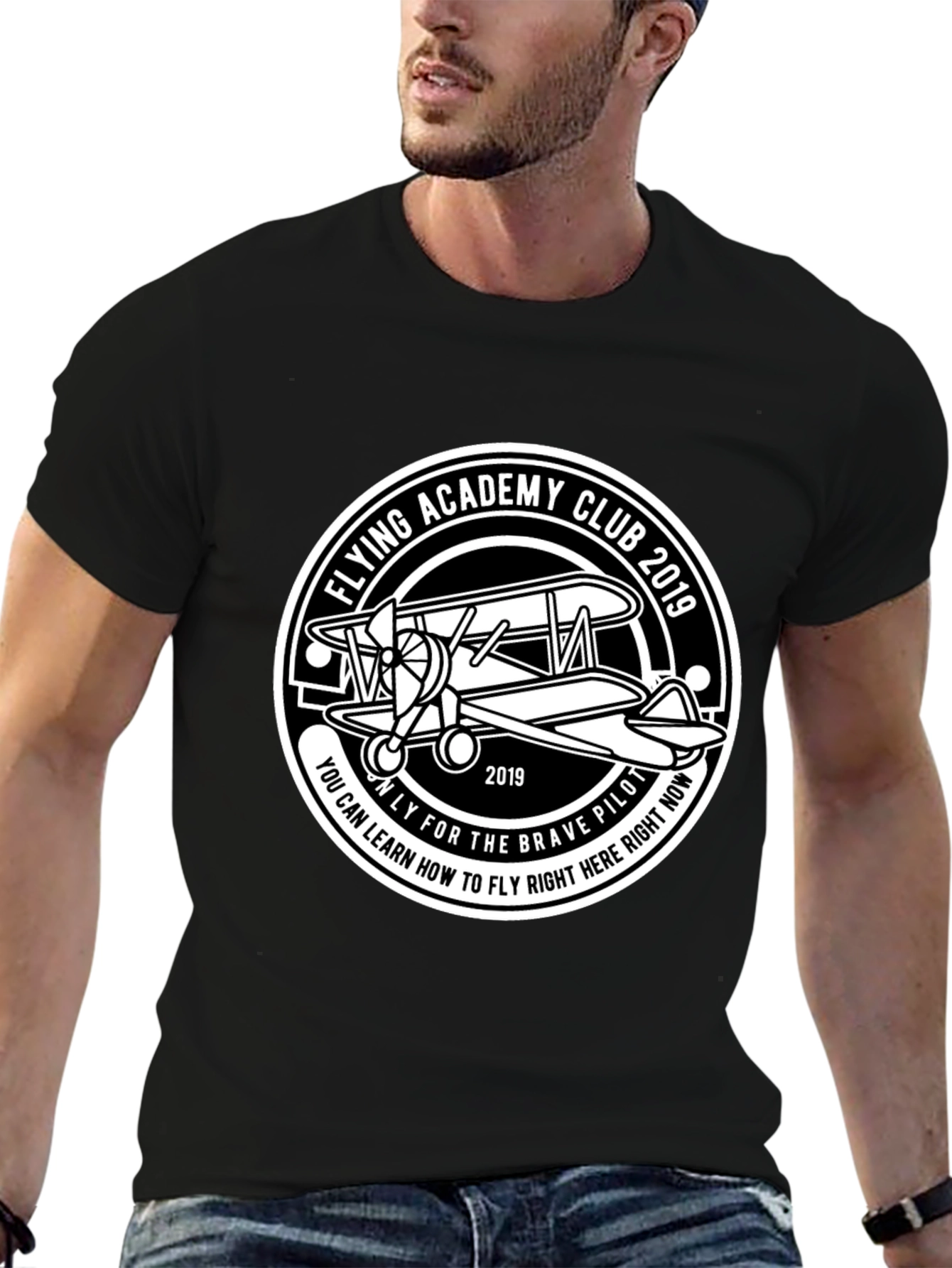 Flying Academy Club 2019 Black Graphic T-Shirt