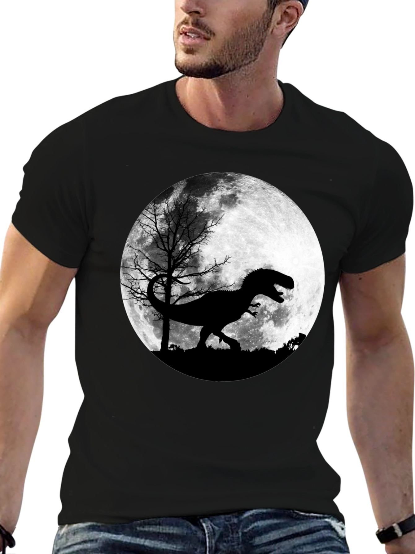 Dinosaur Moon Graphic T-Shirt