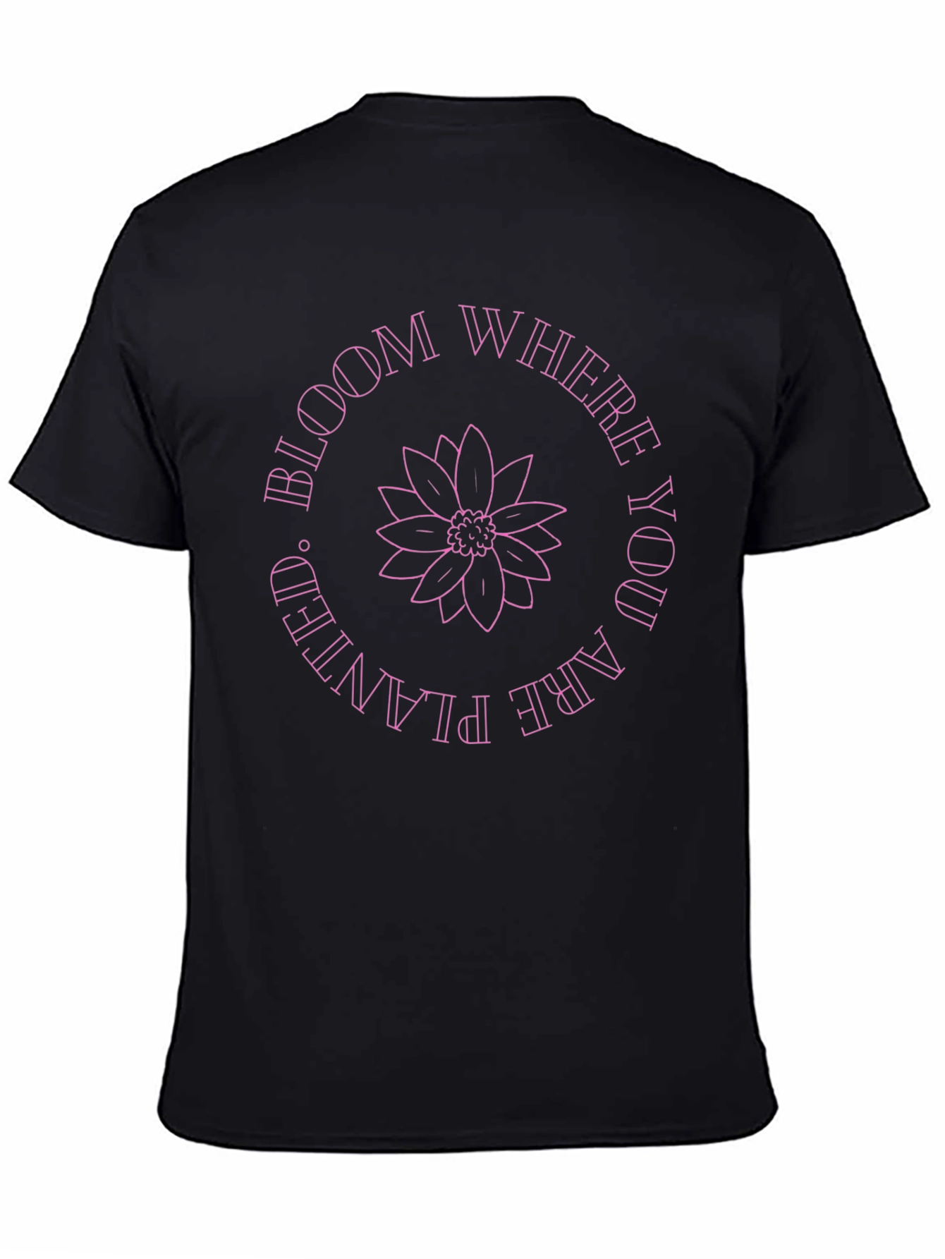 Bloom Where You Are Planted Graphic Tee - Black