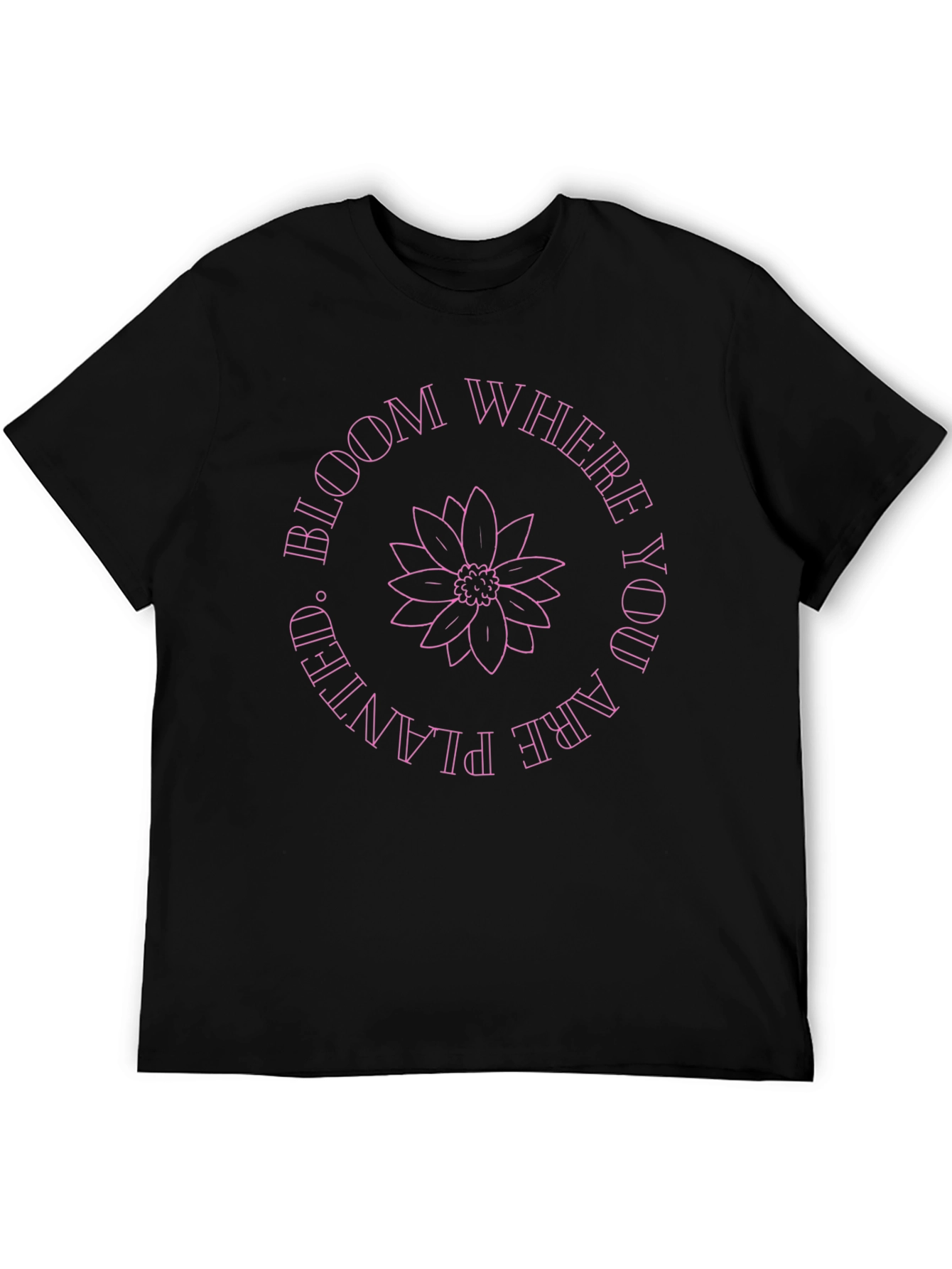 Bloom Where You Are Planted Graphic Tee - Black