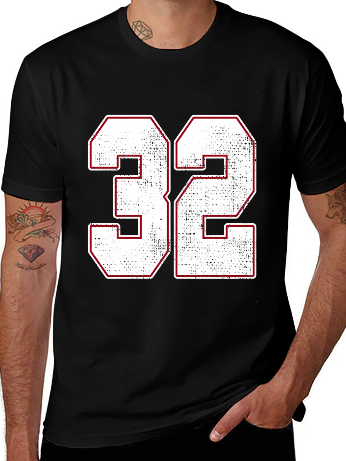 Number 32 Graphic T-Shirt - Black