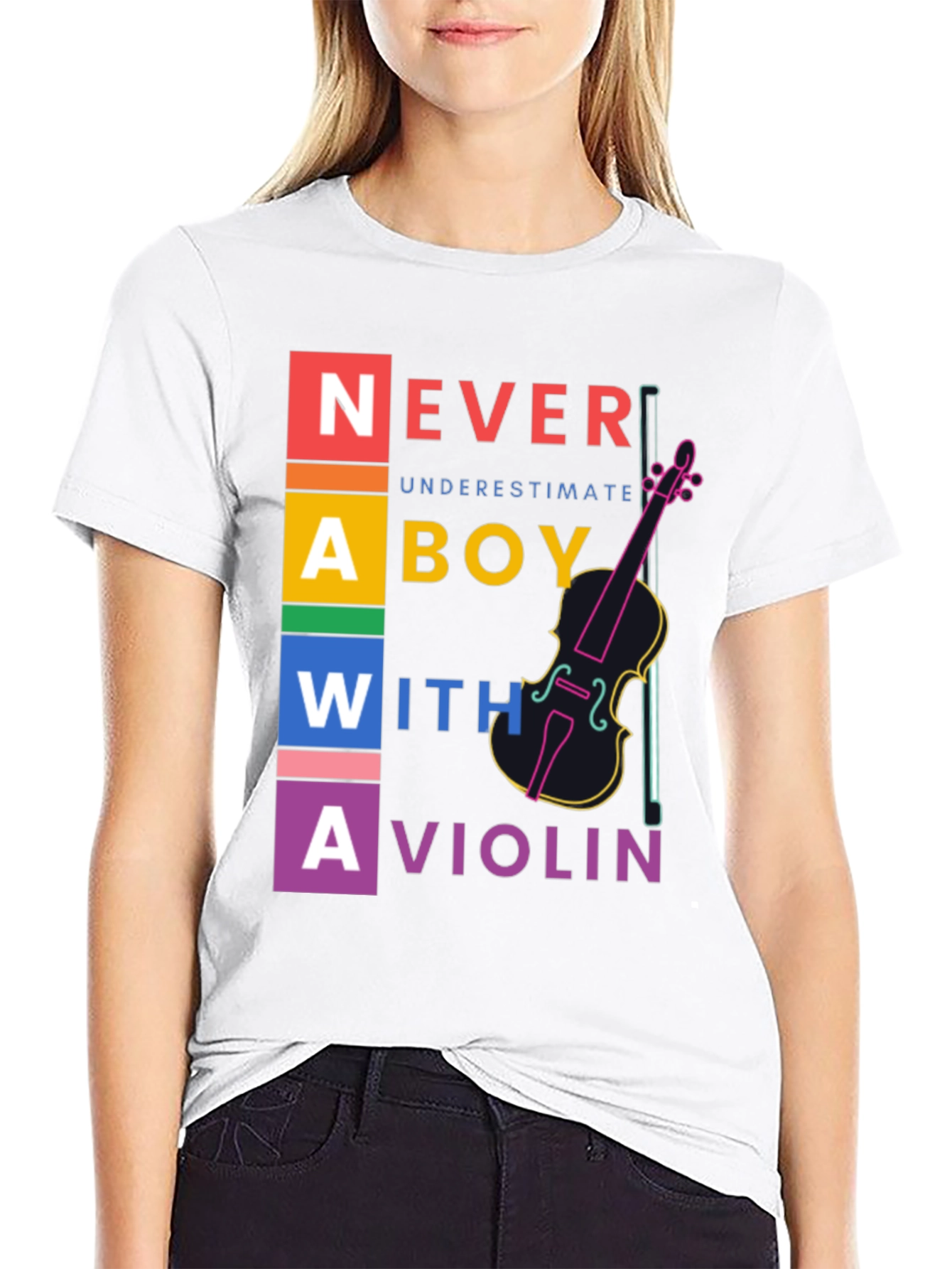 Never Underestimate Boy With Violin T-Shirt