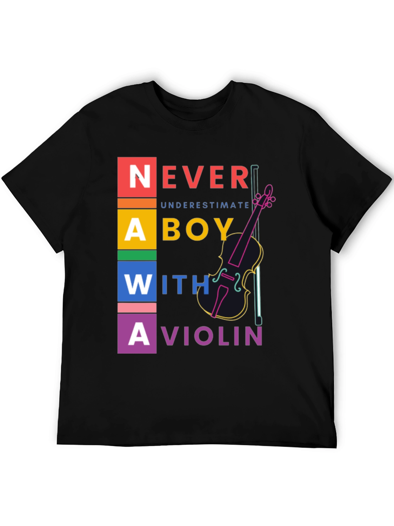 Never Underestimate Boy With Violin T-Shirt