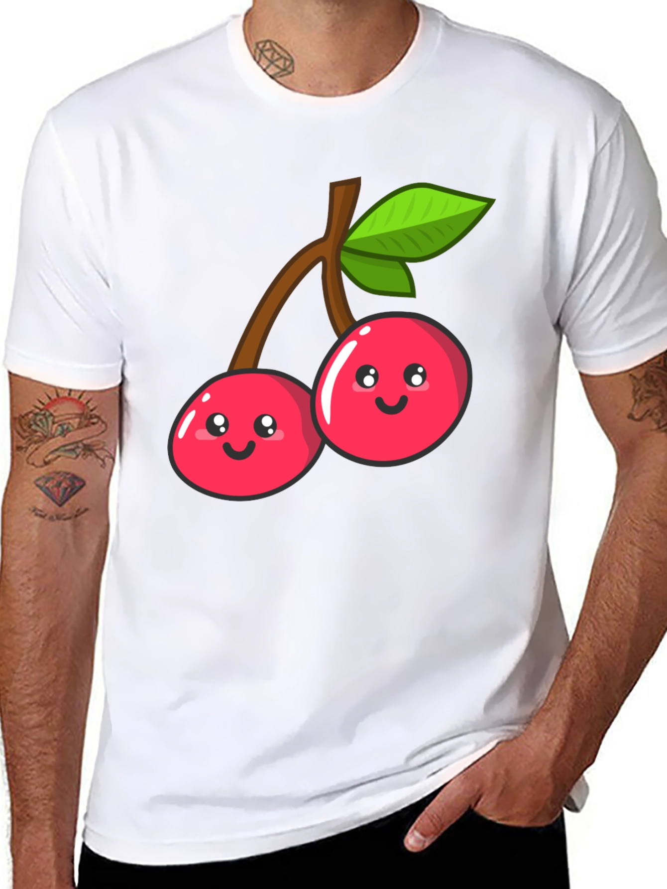 Cute Cherry Graphic Tee - Unisex Black T-Shirt
