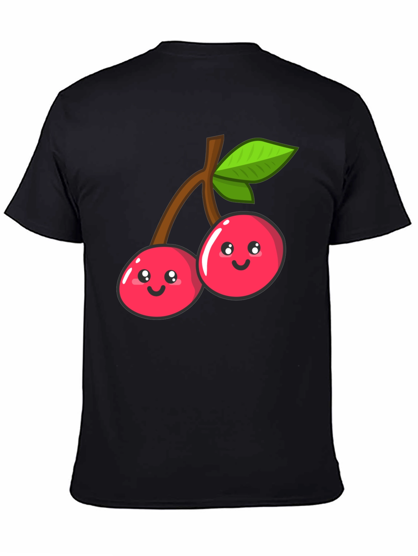 Cute Cherry Graphic Tee - Unisex Black T-Shirt