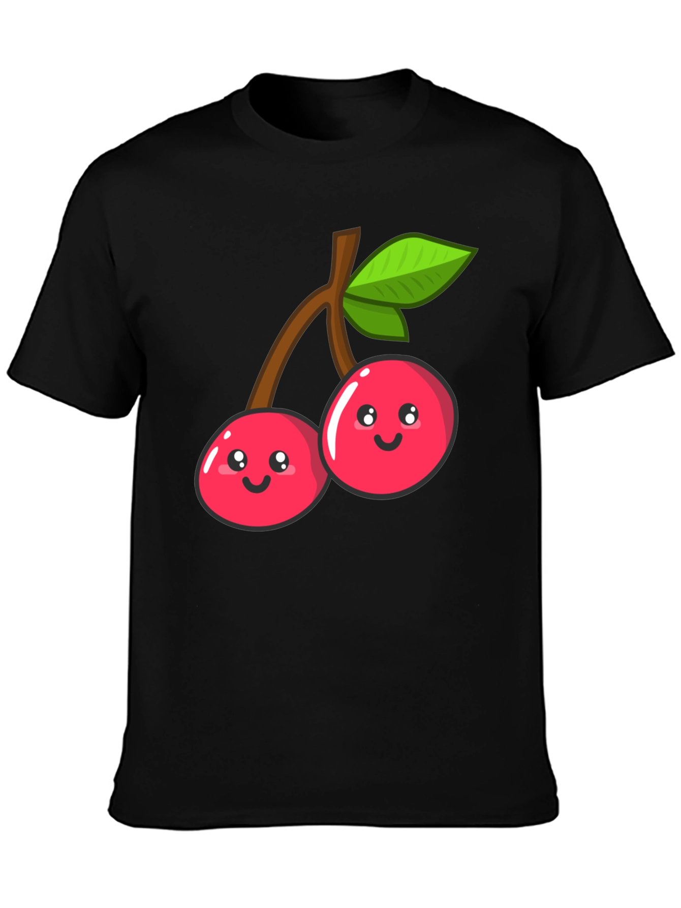Cute Cherry Graphic Tee - Unisex Black T-Shirt
