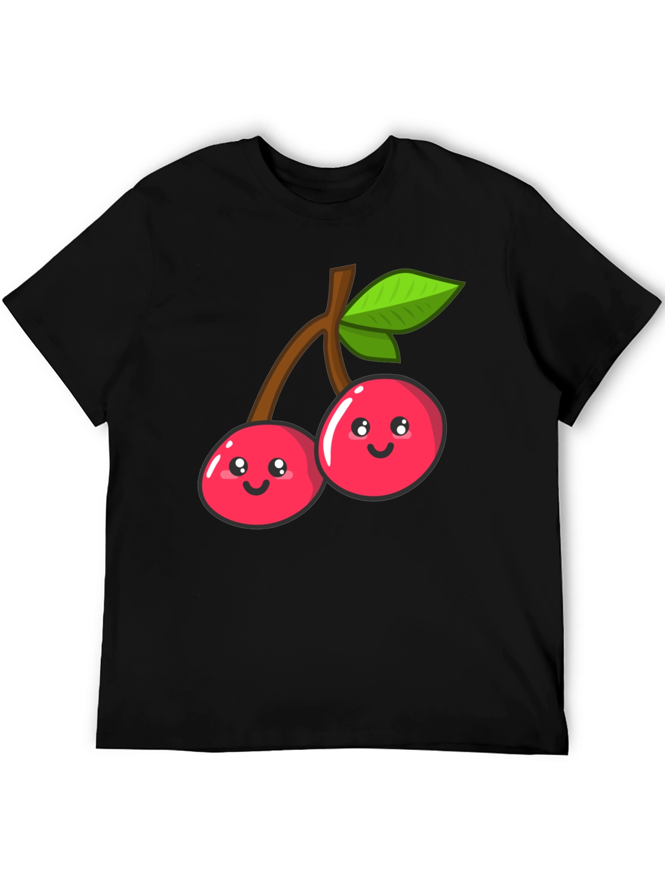 Cute Cherry Graphic Tee - Unisex Black T-Shirt