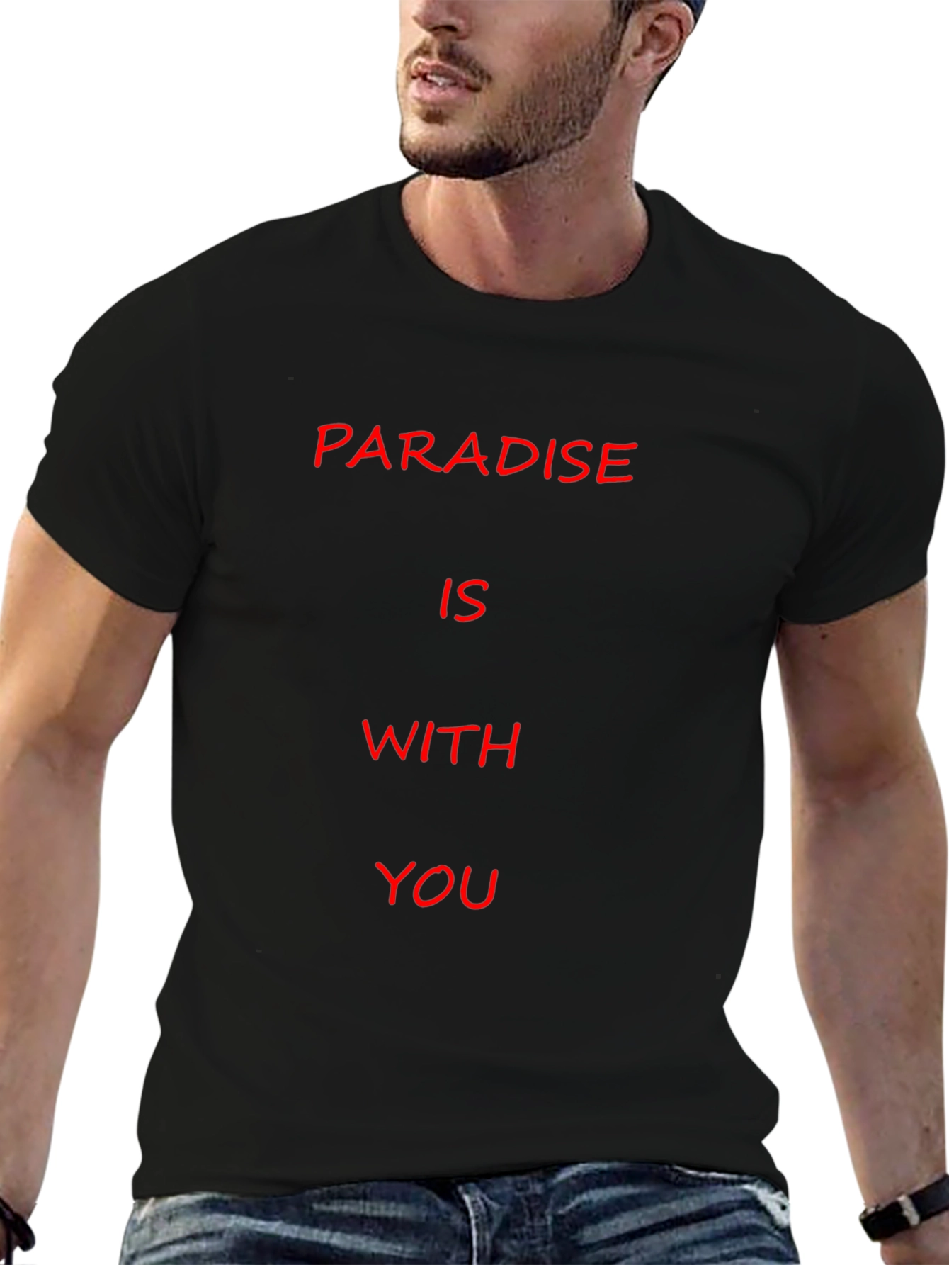 Paradise is With You Graphic Tee - Black